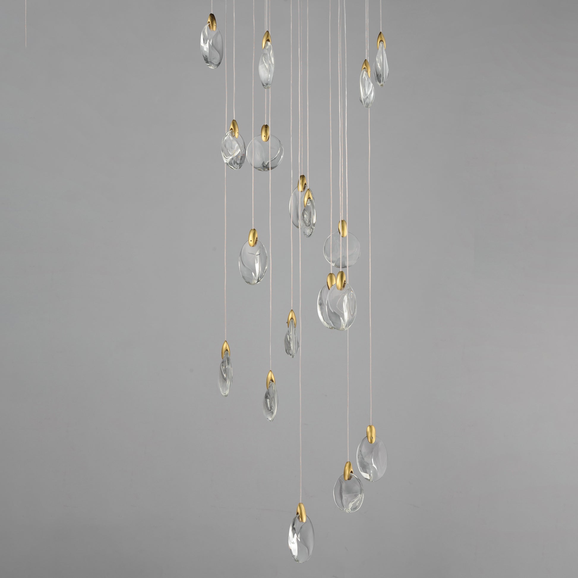 Pebble 18-Light LED Pendant Black/Polished Gold by ET2