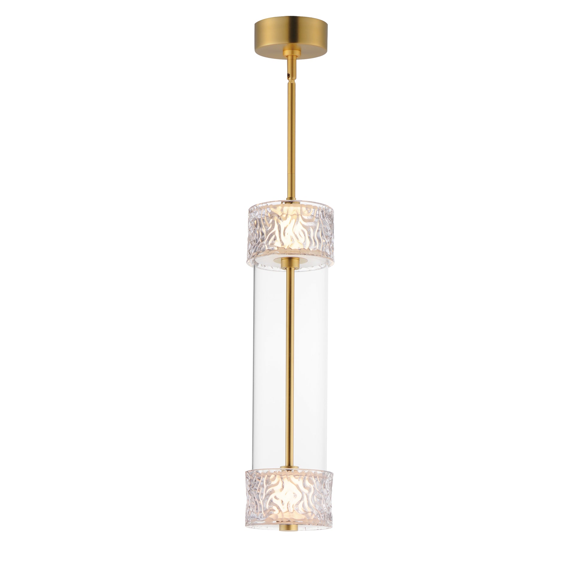 Elysian 2-Light LED Pendant Natural Aged Brass by ET2