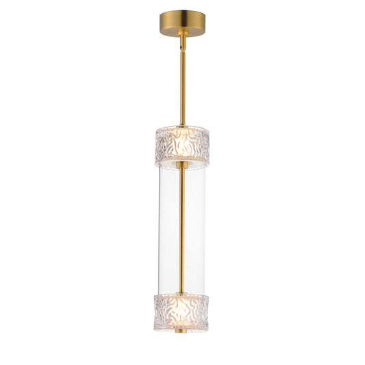 Elysian 2-Light LED Pendant Natural Aged Brass by ET2