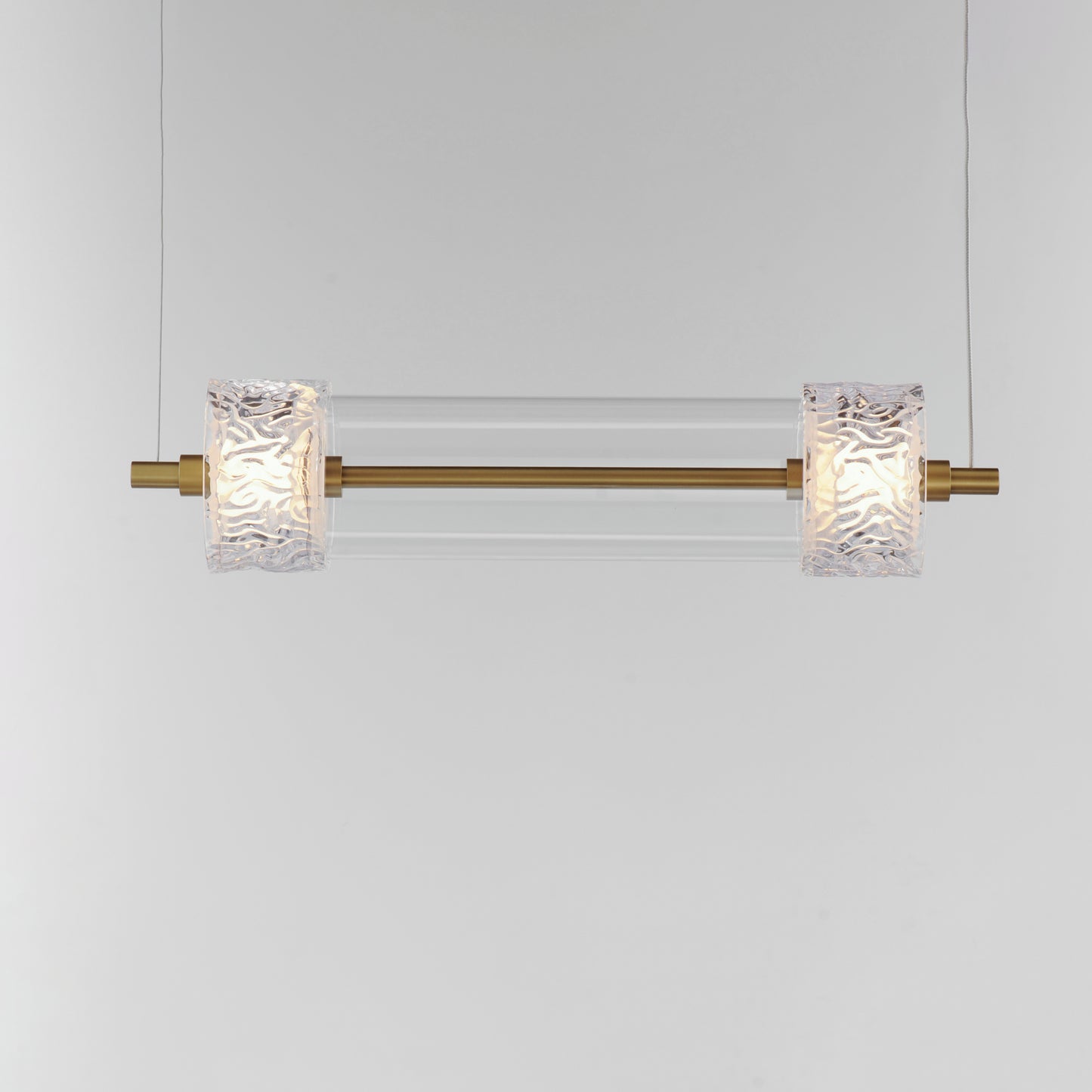 Elysian 2-Light LED Pendant Natural Aged Brass by ET2