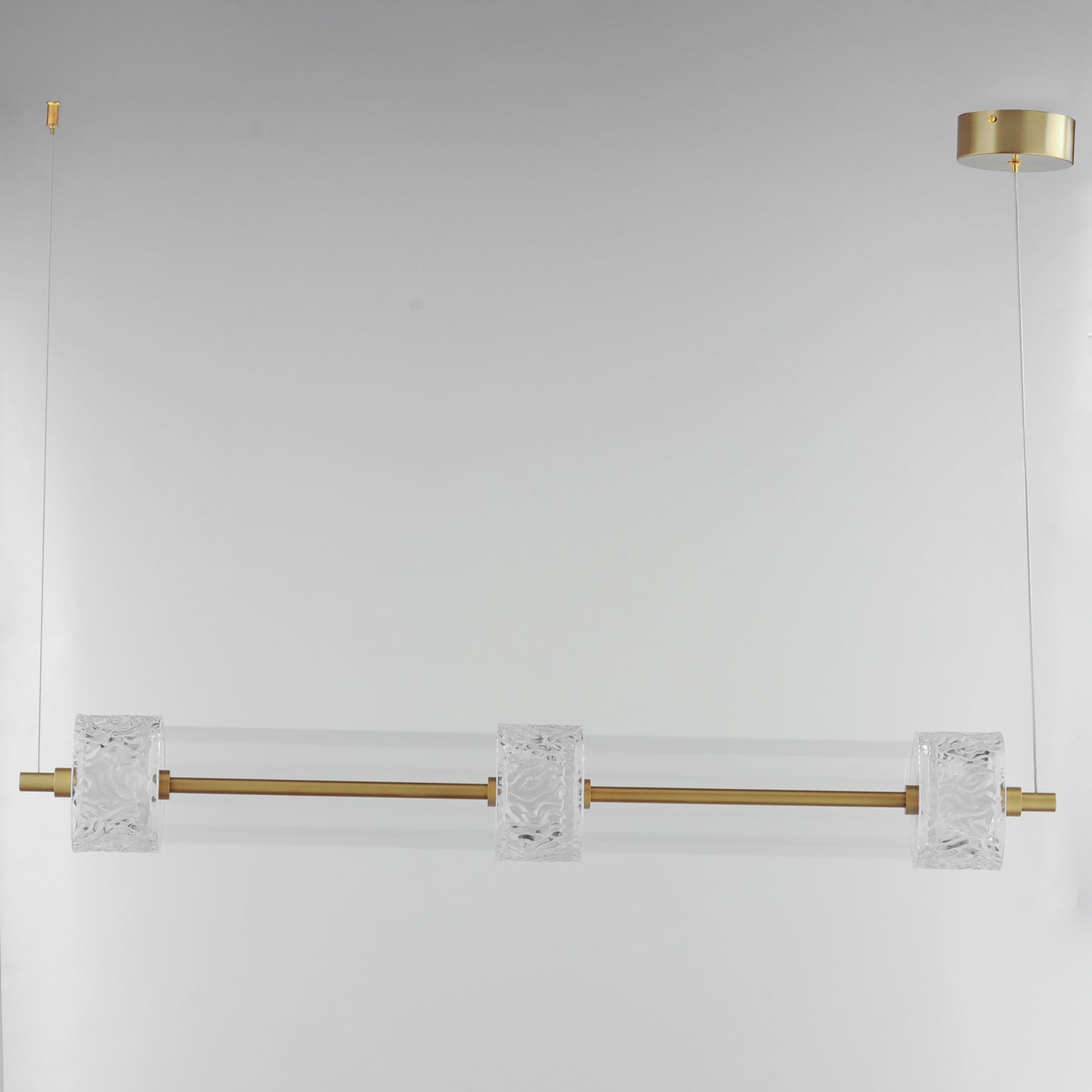 Elysian 3-Light LED Linear Pendant Natural Aged Brass by ET2