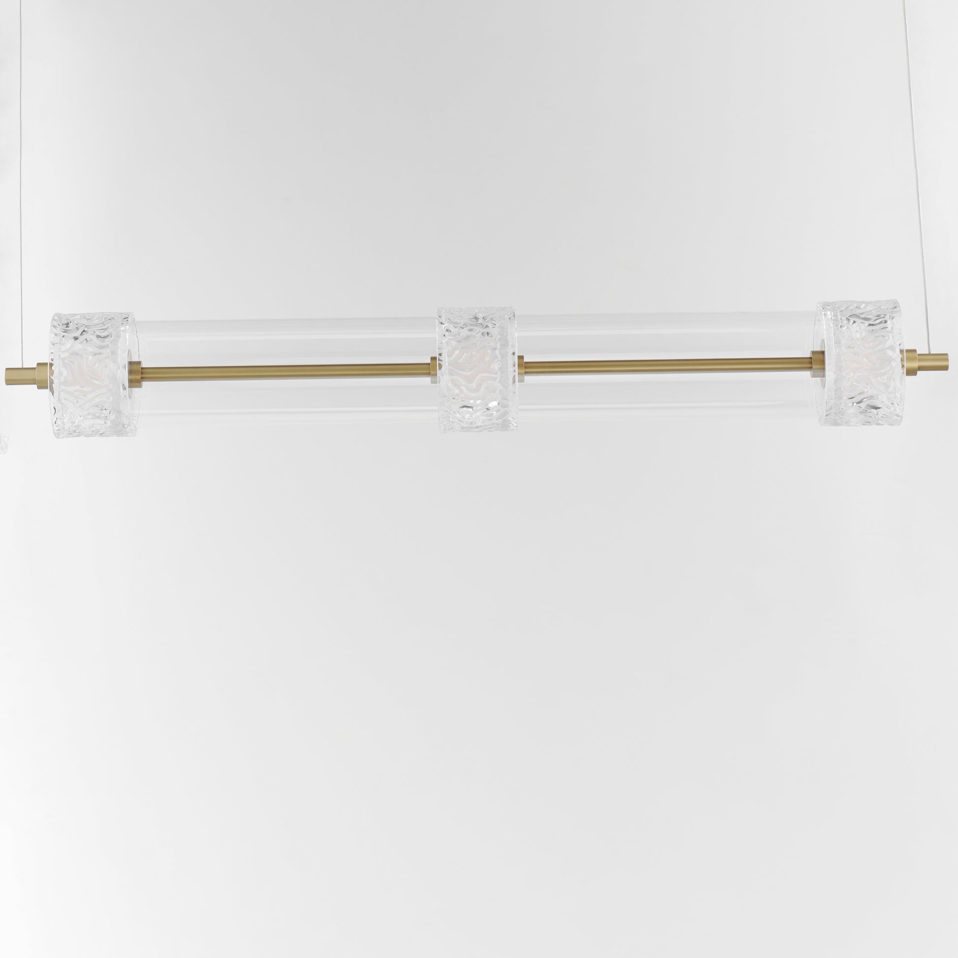 Elysian 3-Light LED Linear Pendant Natural Aged Brass by ET2