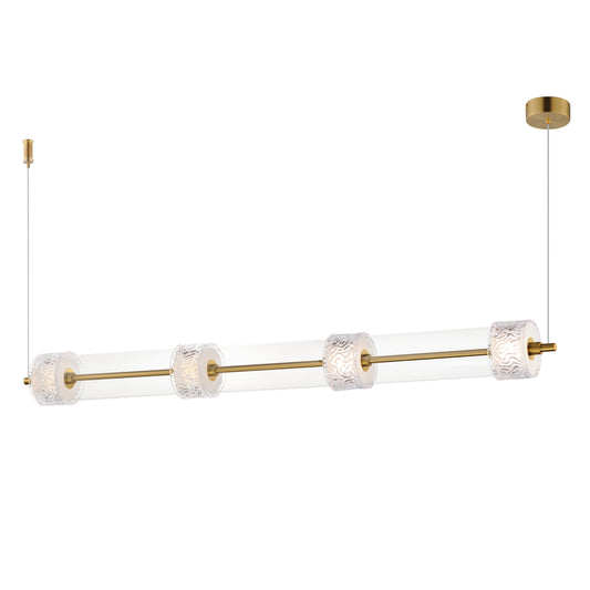 Elysian 4-Light LED Linear Pendant Natural Aged Brass by ET2