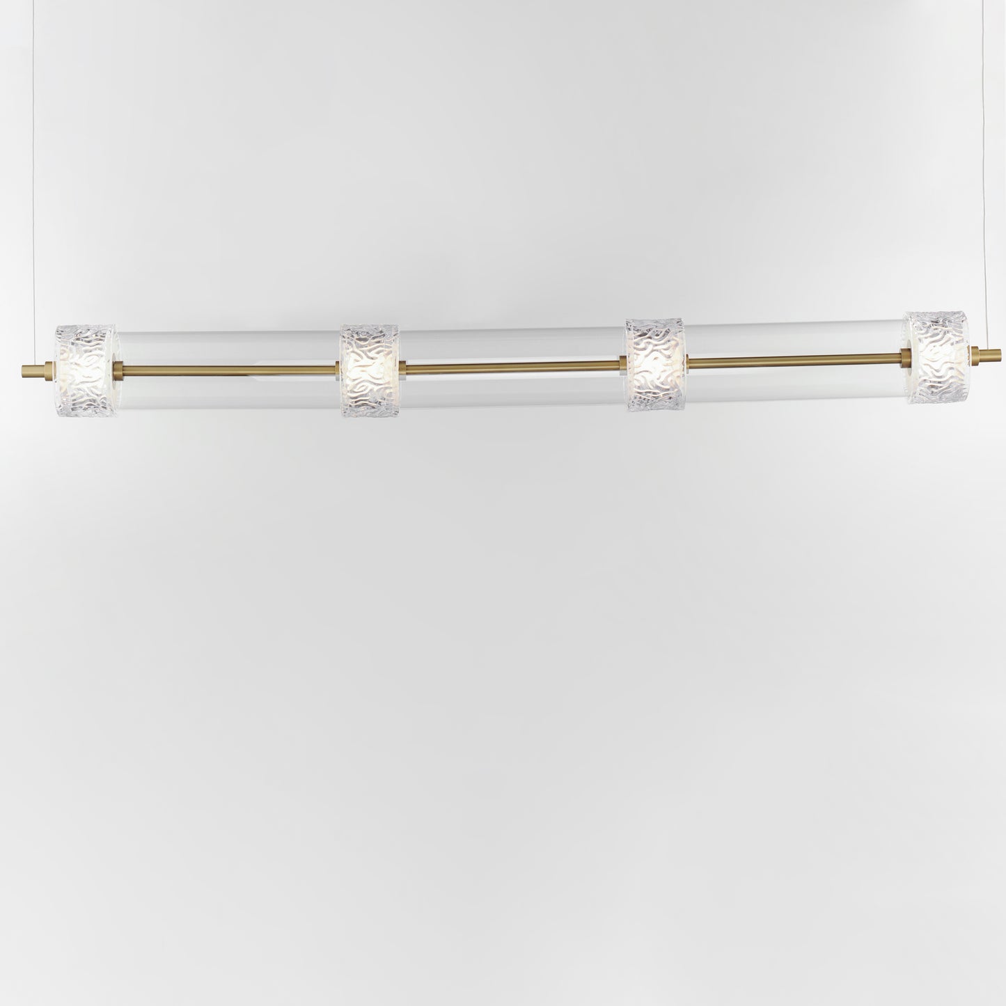 Elysian 4-Light LED Linear Pendant Natural Aged Brass by ET2