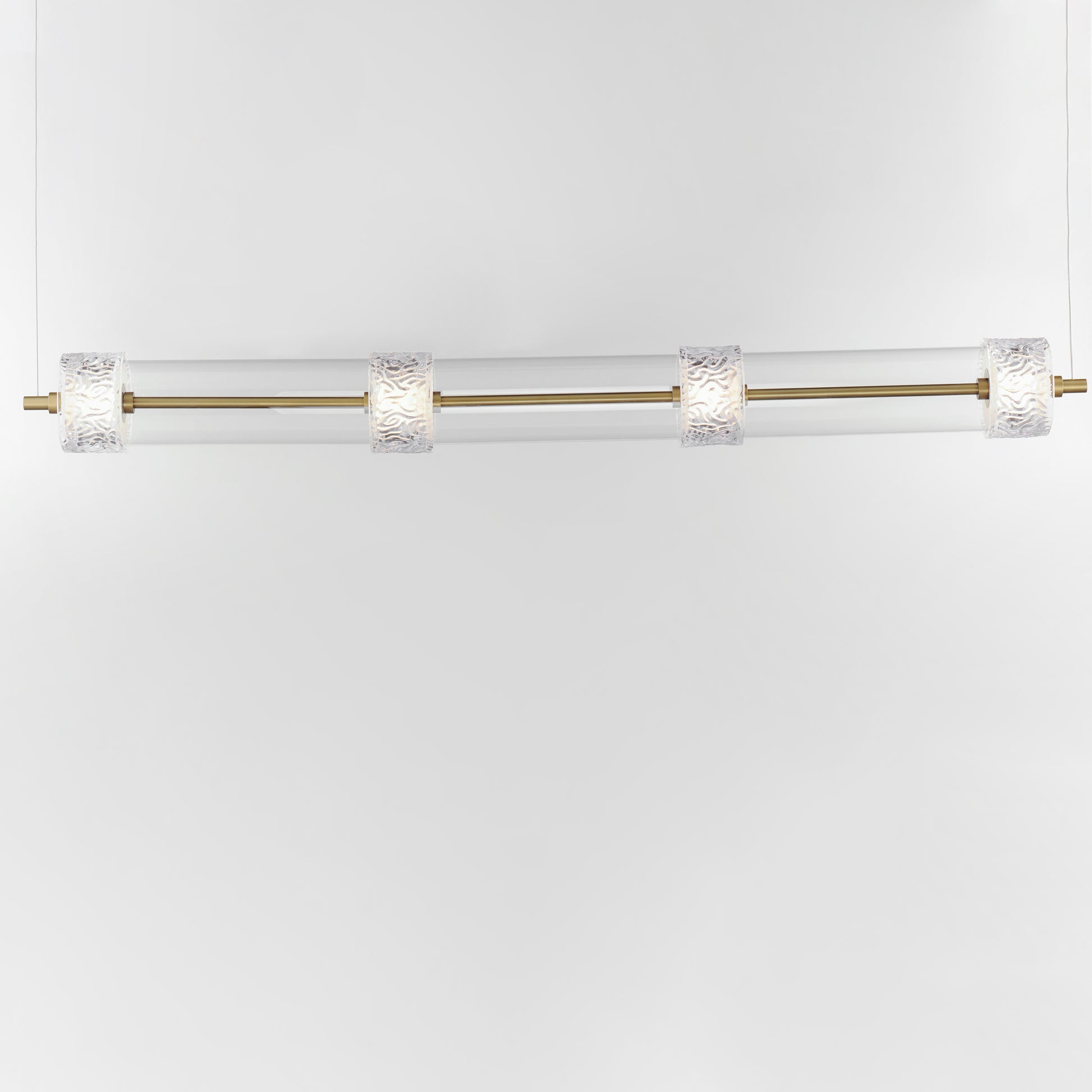 Elysian 4-Light LED Linear Pendant Natural Aged Brass by ET2