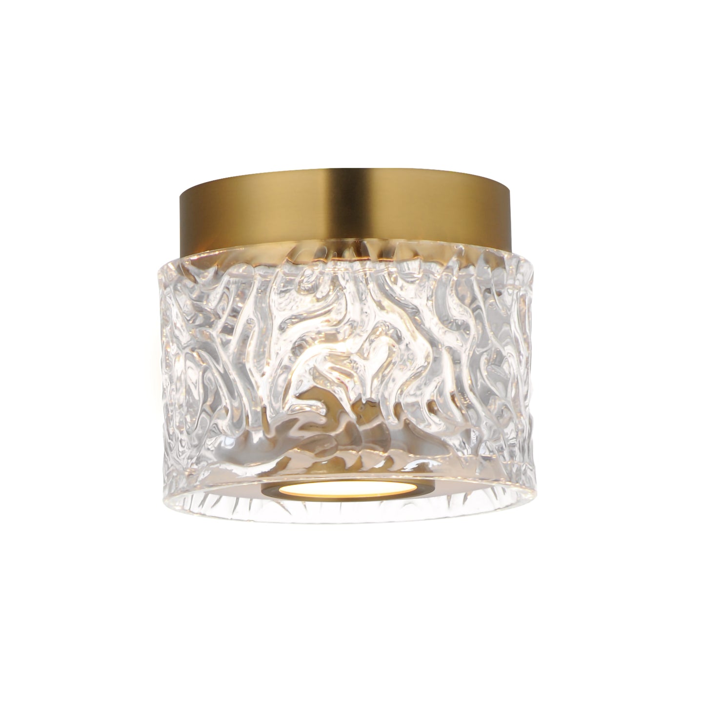 Elysian LED Flush Mount Natural Aged Brass by ET2