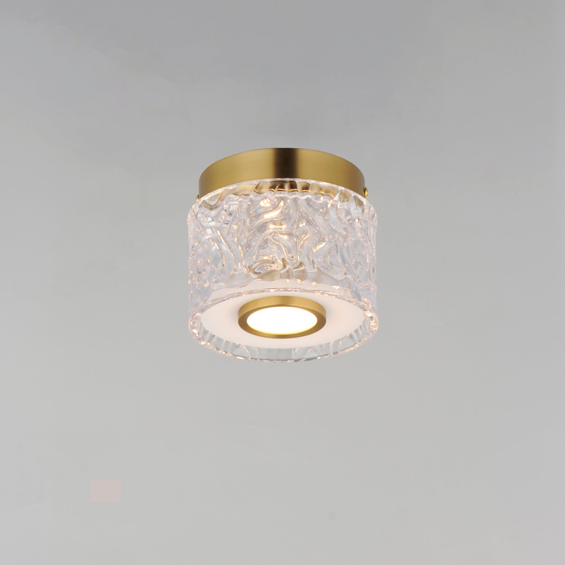 Elysian LED Flush Mount Natural Aged Brass by ET2