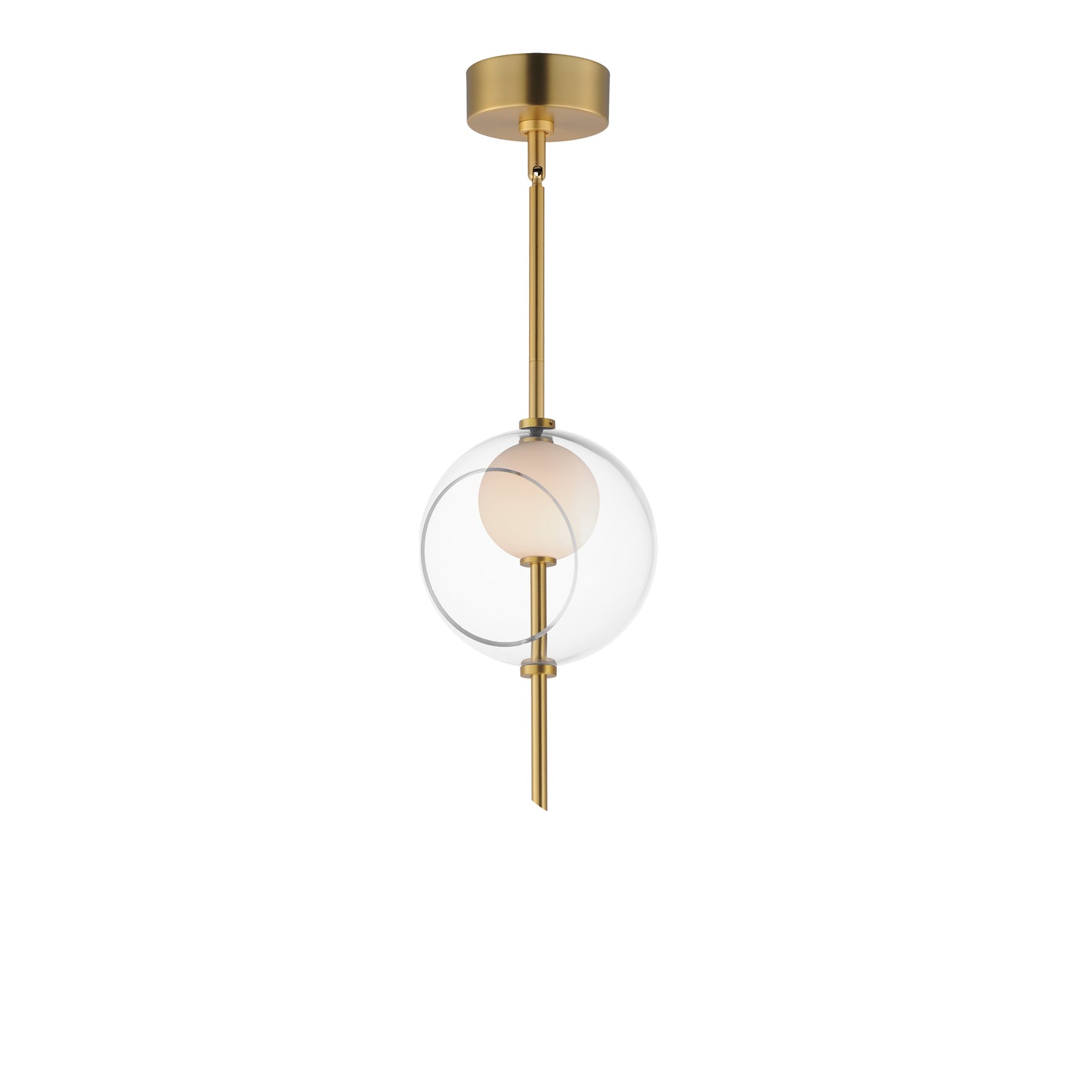 Martini 8" LED Pendant Natural Aged Brass by ET2