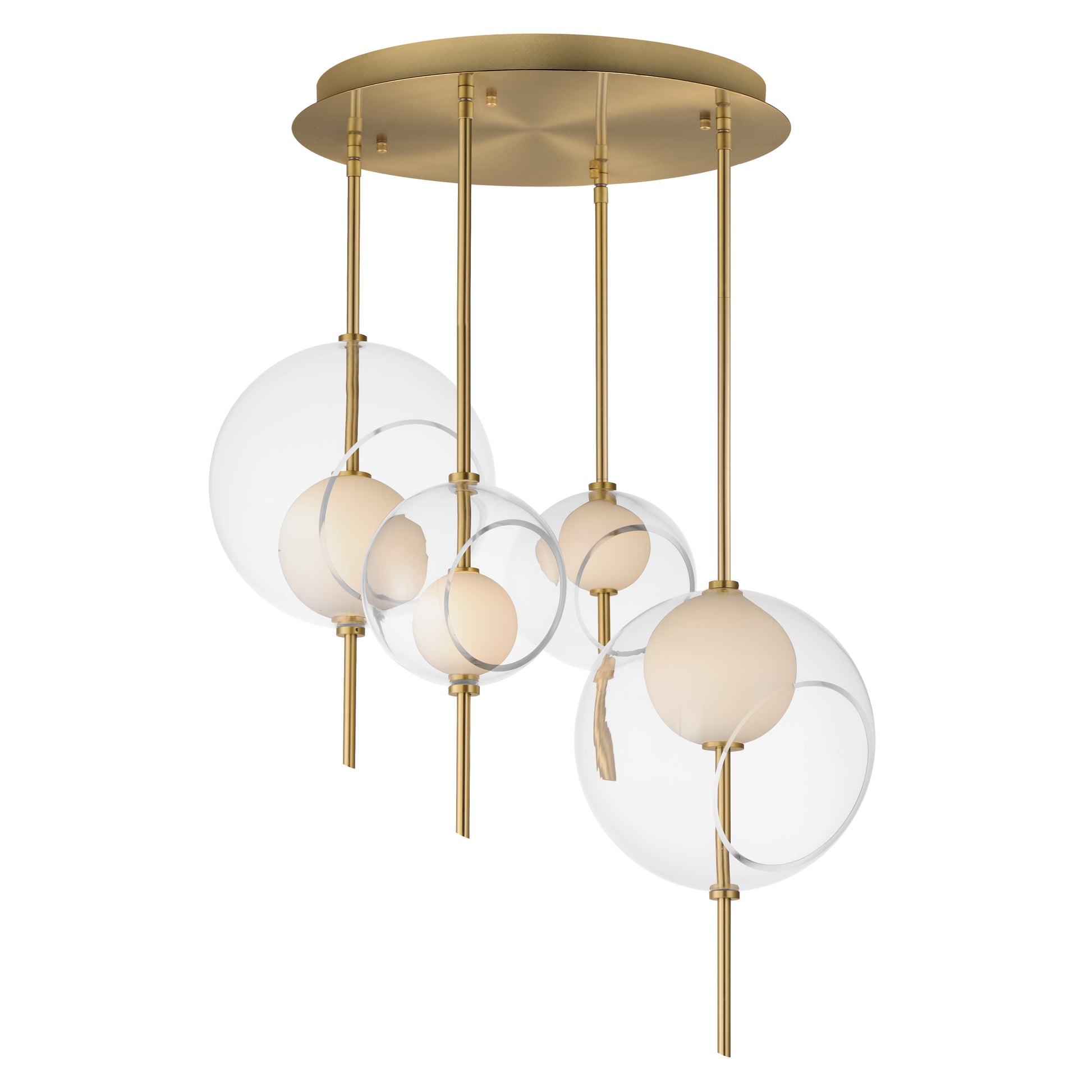 Martini 4-Light LED Pendant Natural Aged Brass by ET2