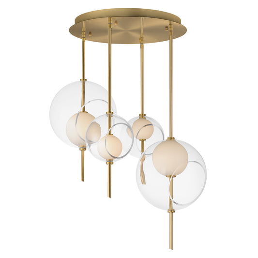 Martini 4-Light LED Pendant Natural Aged Brass by ET2