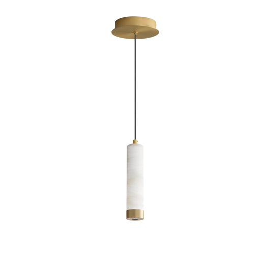 Aragon 9" LED Pendant White Alabaster/Gold by ET2