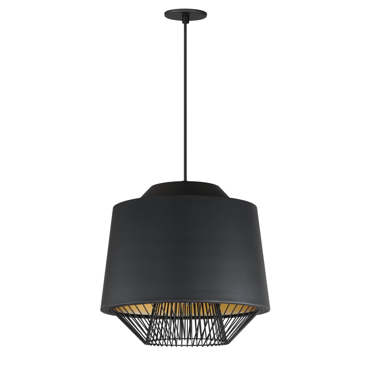 Phoenix 18.5" LED Pendant Black/Gold by ET2