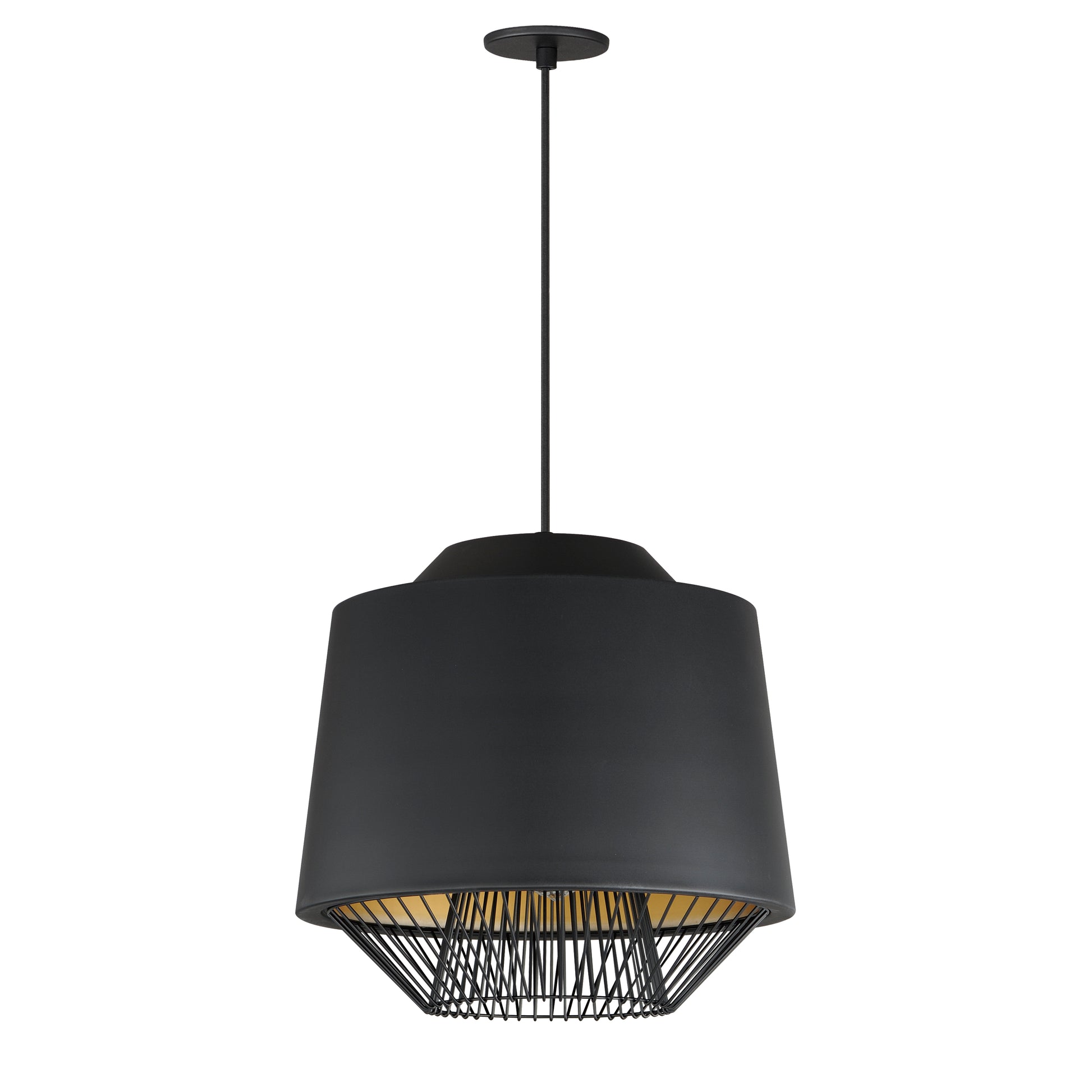 Phoenix 18.5" LED Pendant Black/Gold by ET2