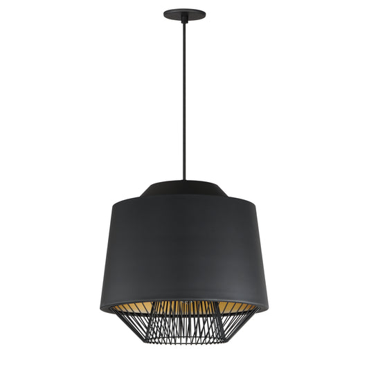 Phoenix 18.5" LED Pendant Black/Gold by ET2