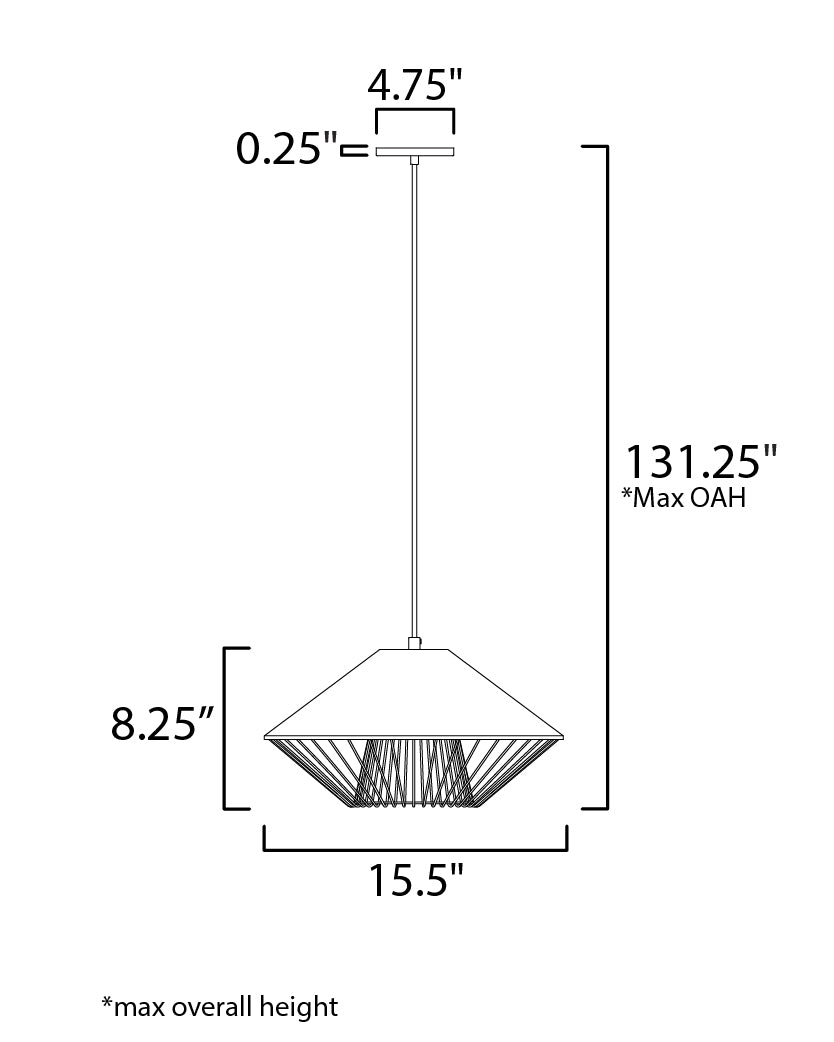 Phoenix 16" LED Pendant Gray/Black by ET2