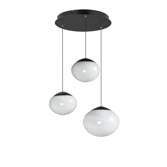 Nimbus LED 3-Light Pendant Black by ET2