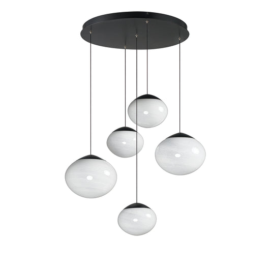 Nimbus LED 5-Light Pendant Black by ET2