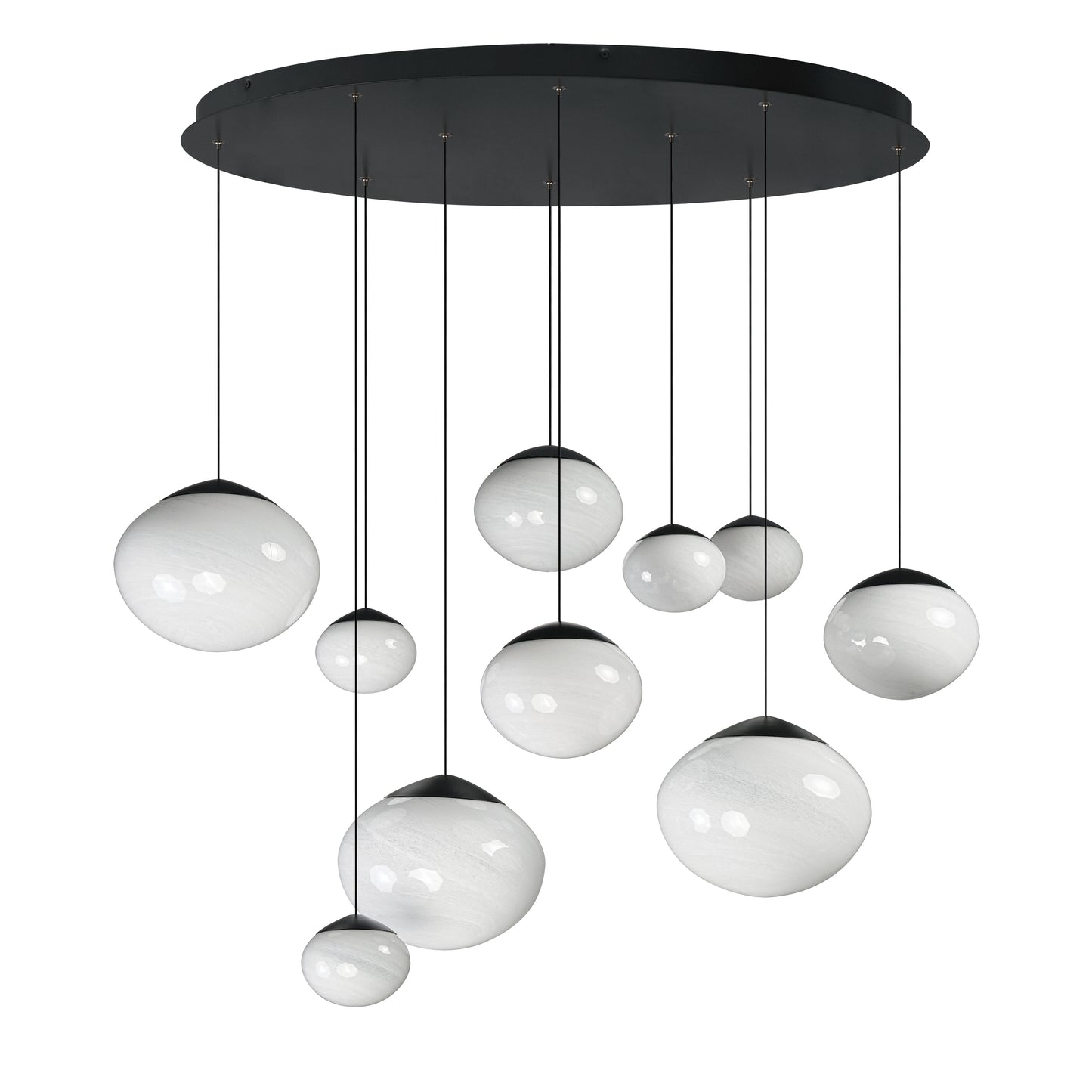 Nimbus LED 10-Light Pendant Black by ET2