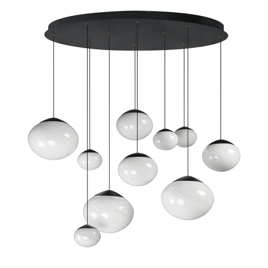 Nimbus LED 10-Light Pendant Black by ET2