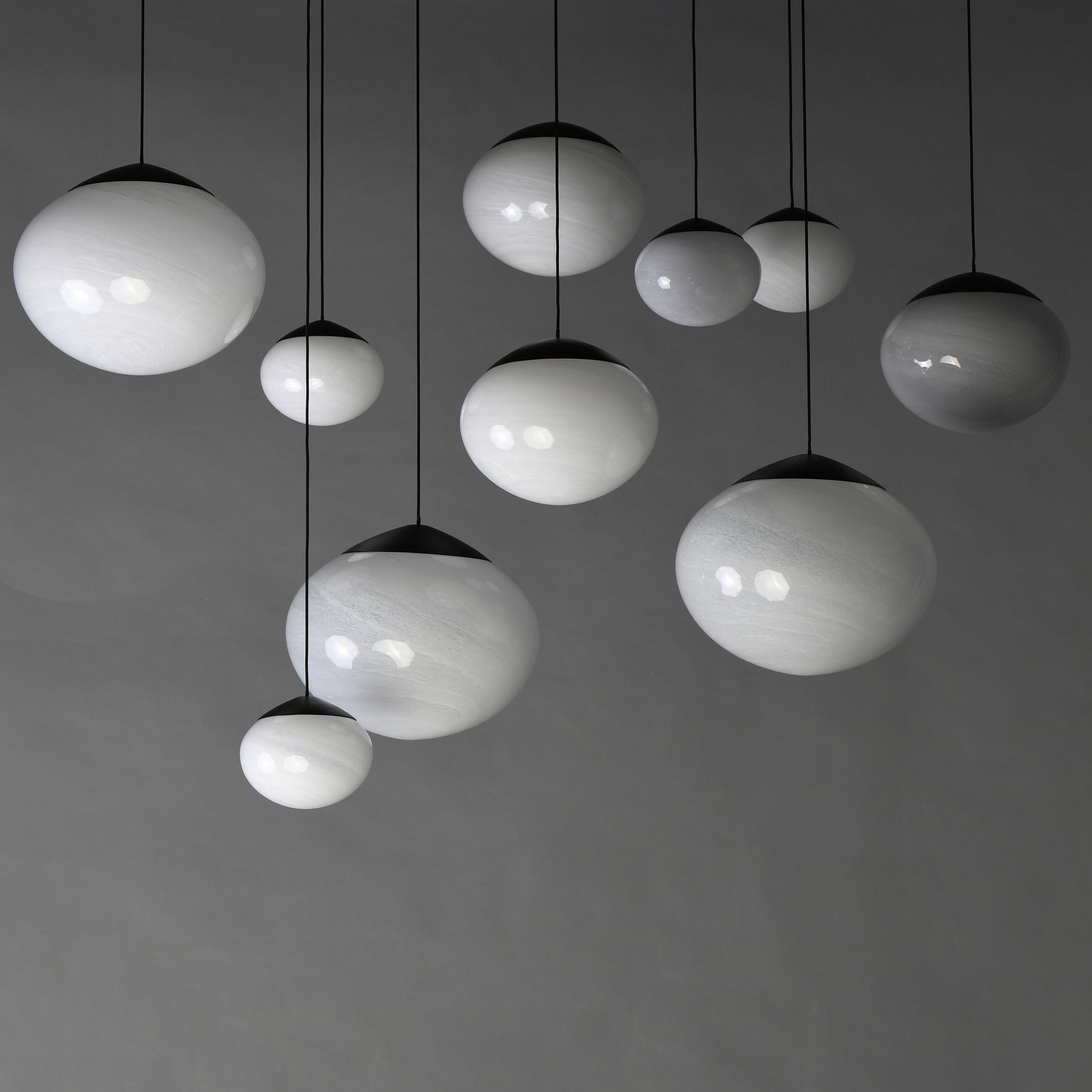 Nimbus LED 10-Light Pendant Black by ET2