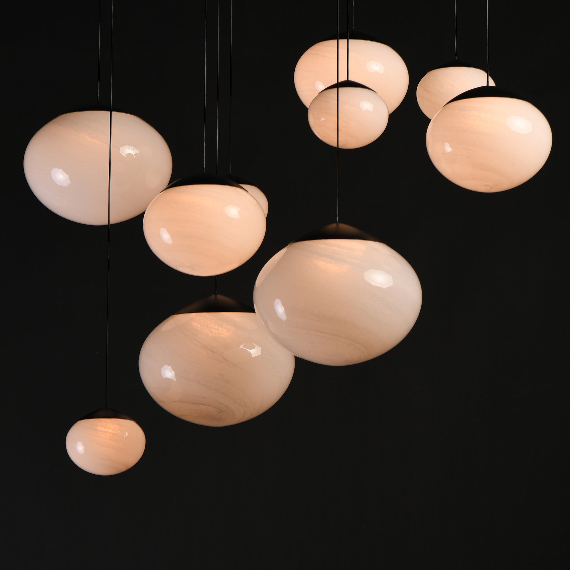 Nimbus LED 10-Light Pendant Black by ET2