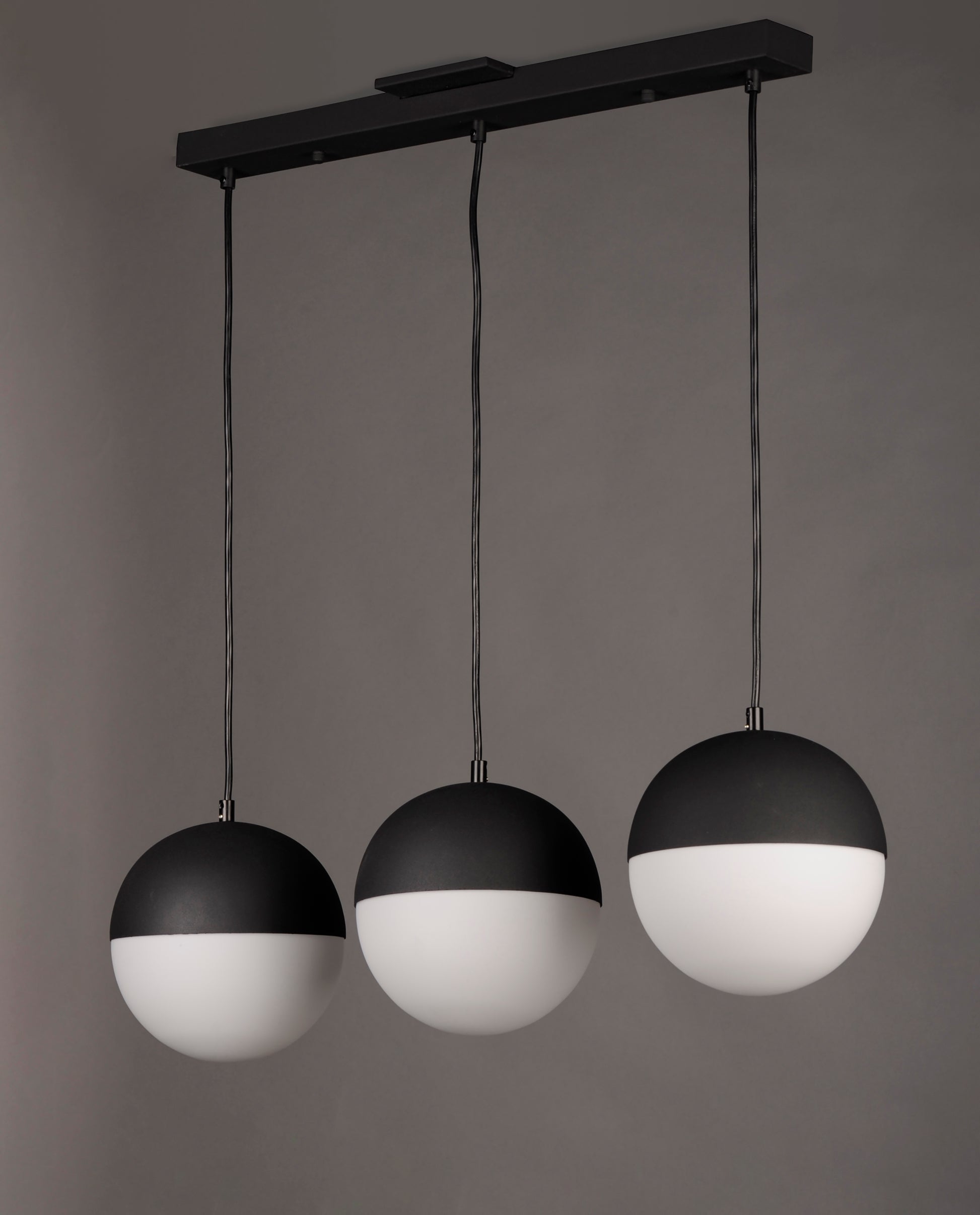 Half Moon 3-Light LED Pendant Black by ET2