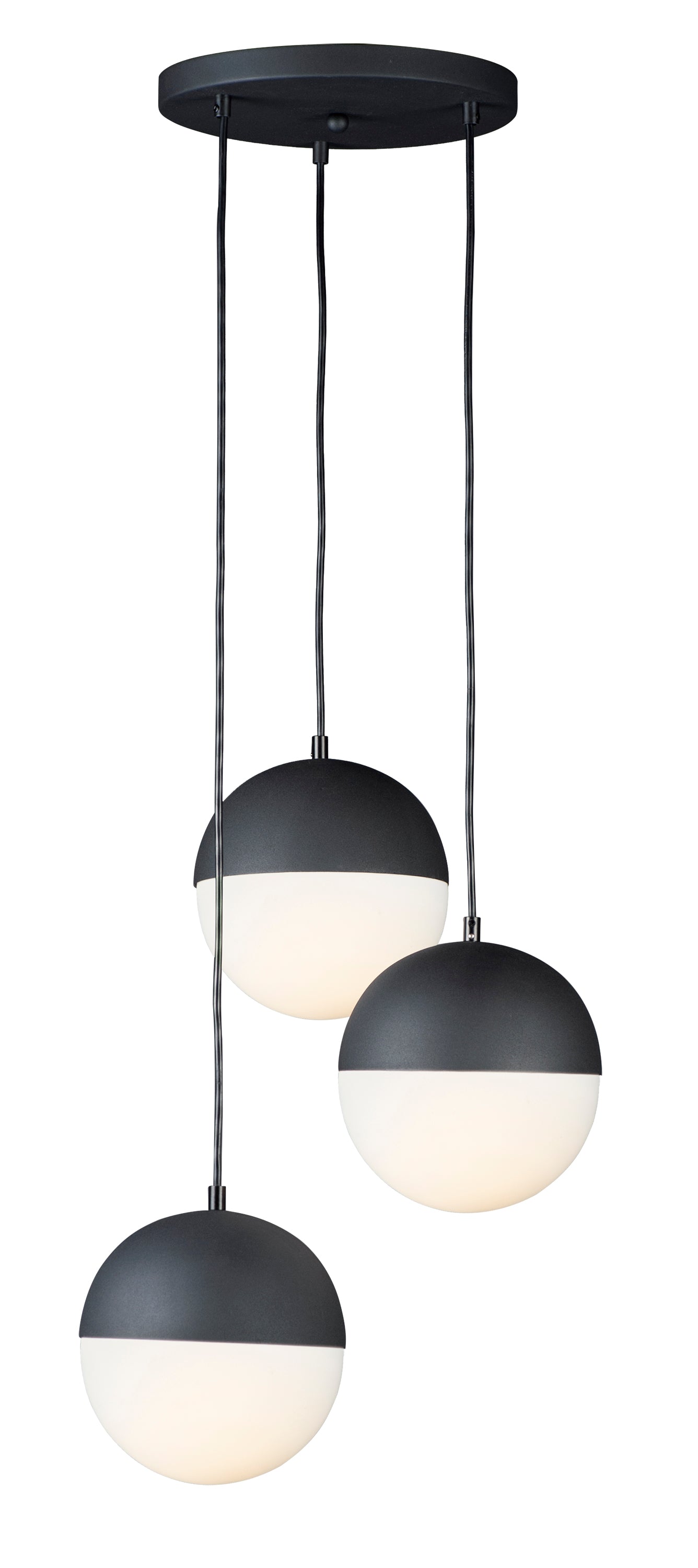 Half Moon 3-Light LED Pendant Black by ET2
