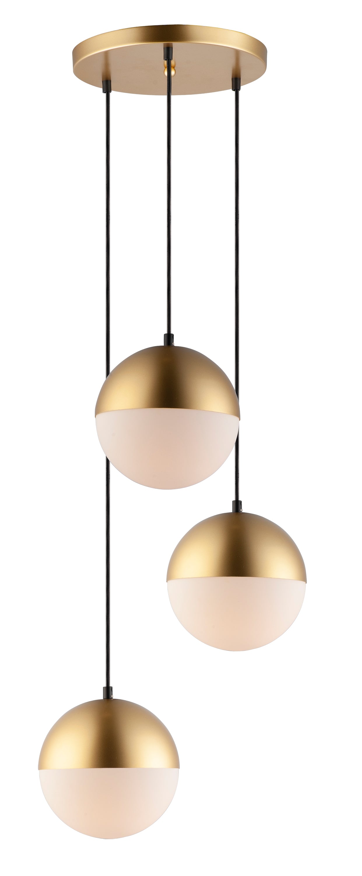 Half Moon 3-Light LED Pendant Metallic Gold by ET2
