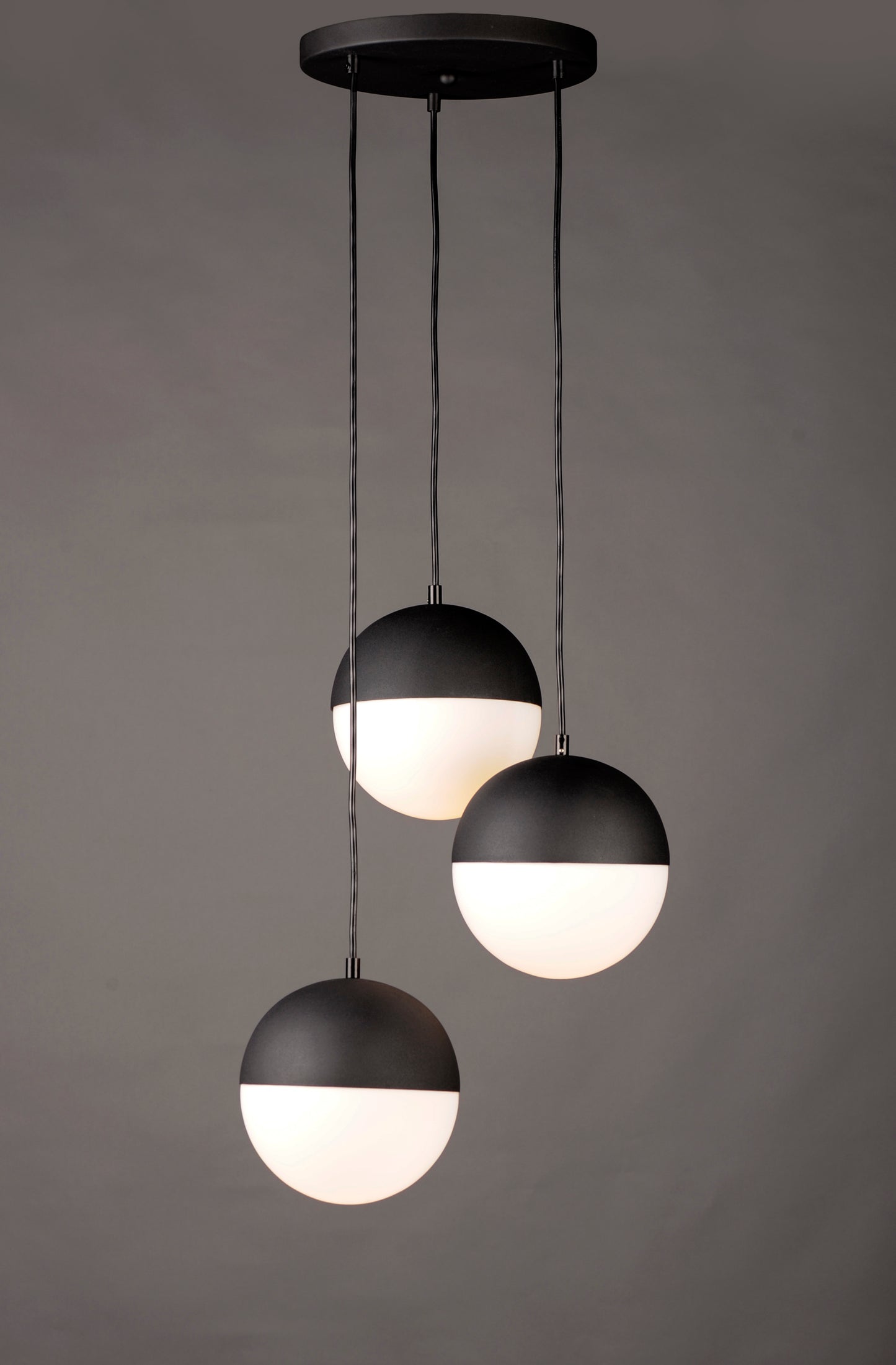 Half Moon 3-Light LED Pendant Black by ET2