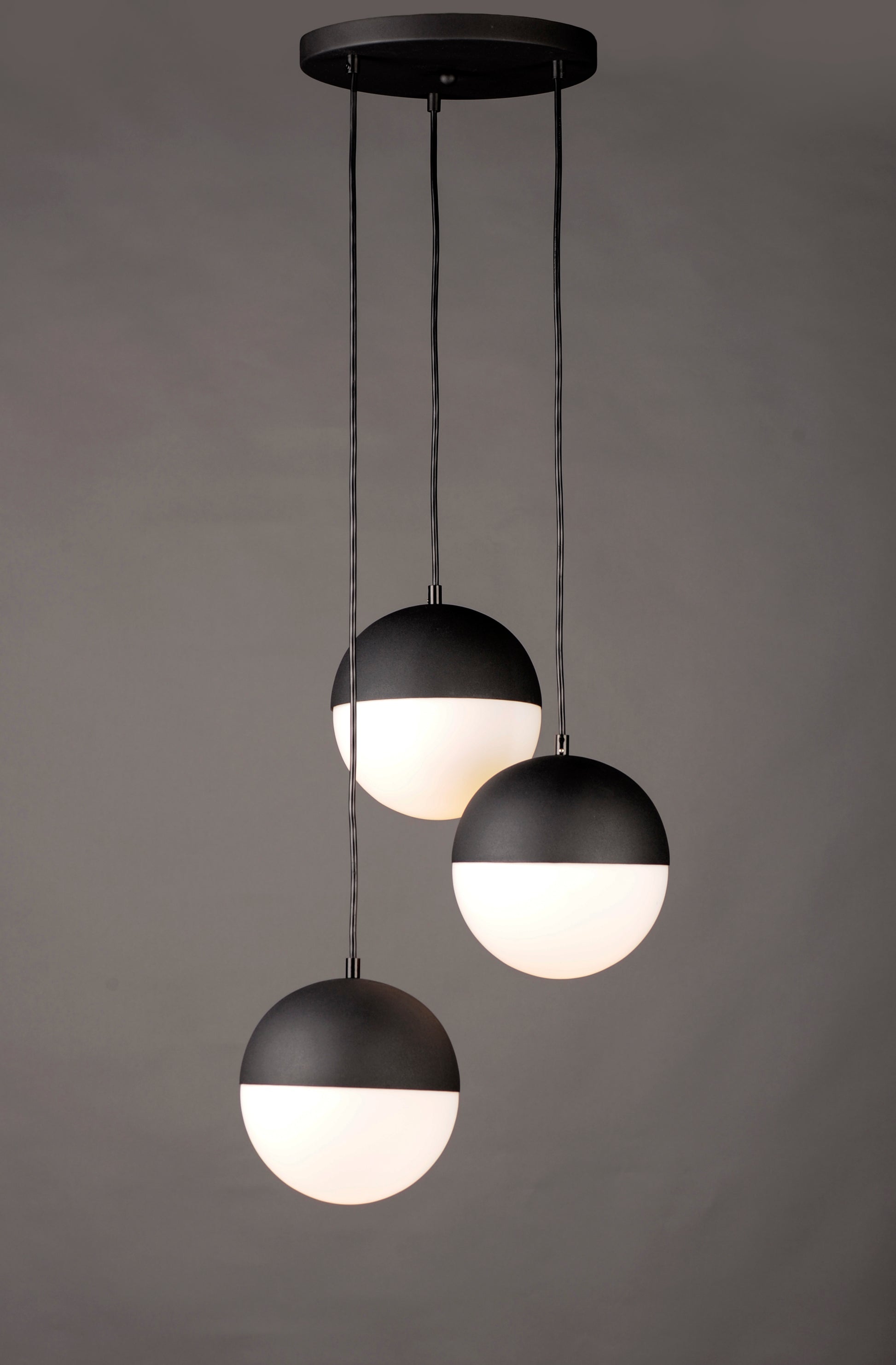 Half Moon 3-Light LED Pendant Black by ET2