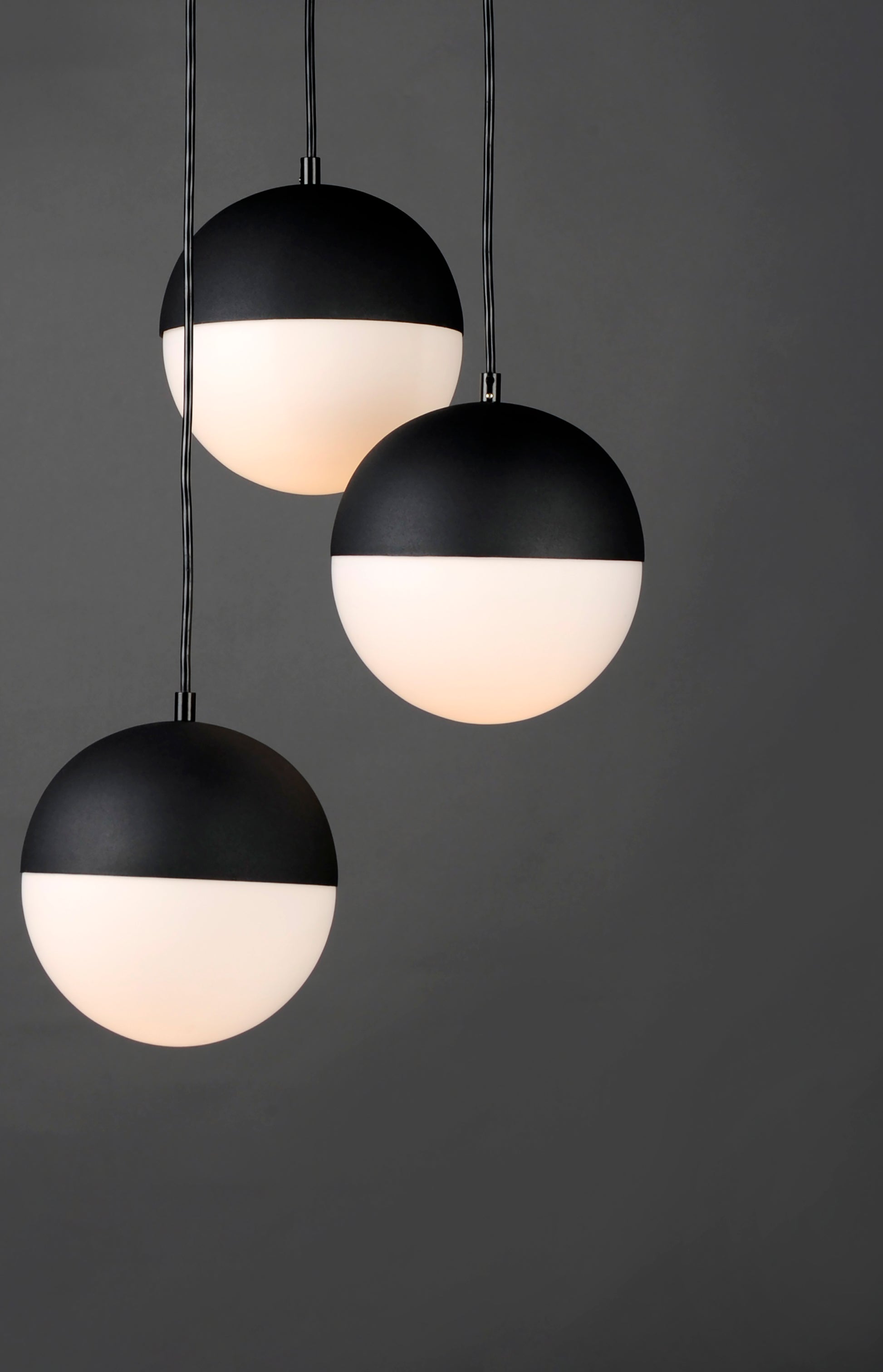 Half Moon 3-Light LED Pendant Black by ET2