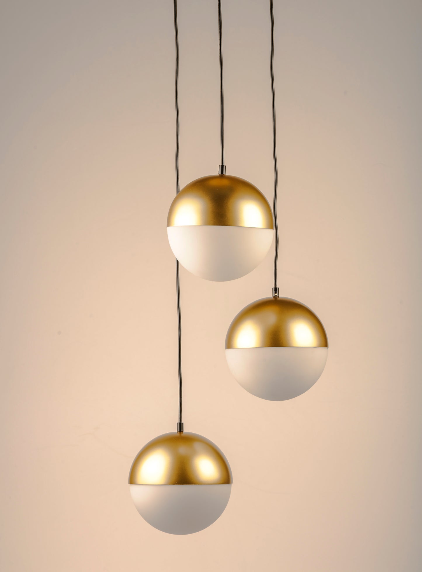 Half Moon 3-Light LED Pendant Metallic Gold by ET2