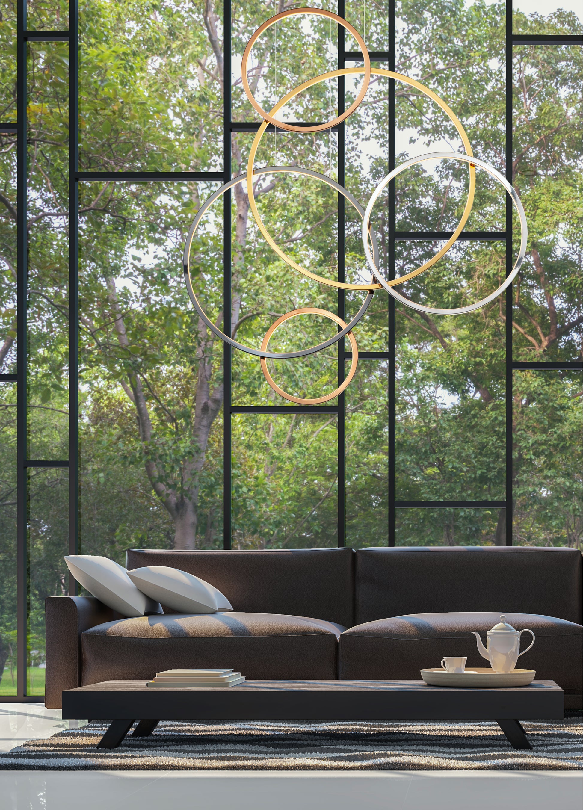 Union LED 5-Light Pendant Multi-Plated by ET2