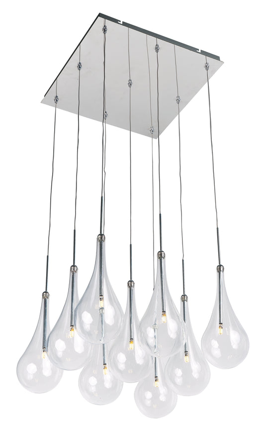 Larmes 9-Light LED Pendant Polished Chrome by ET2
