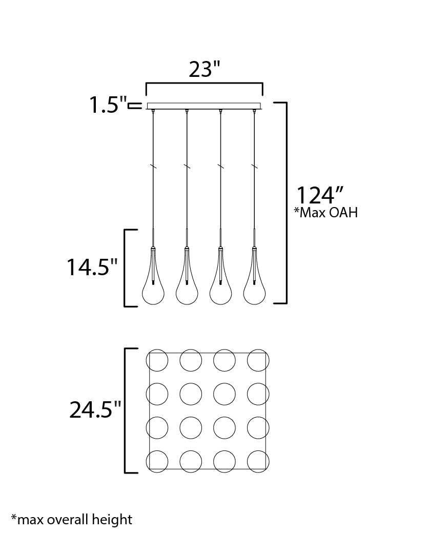 Larmes 16-Light LED Pendant Polished Chrome by ET2