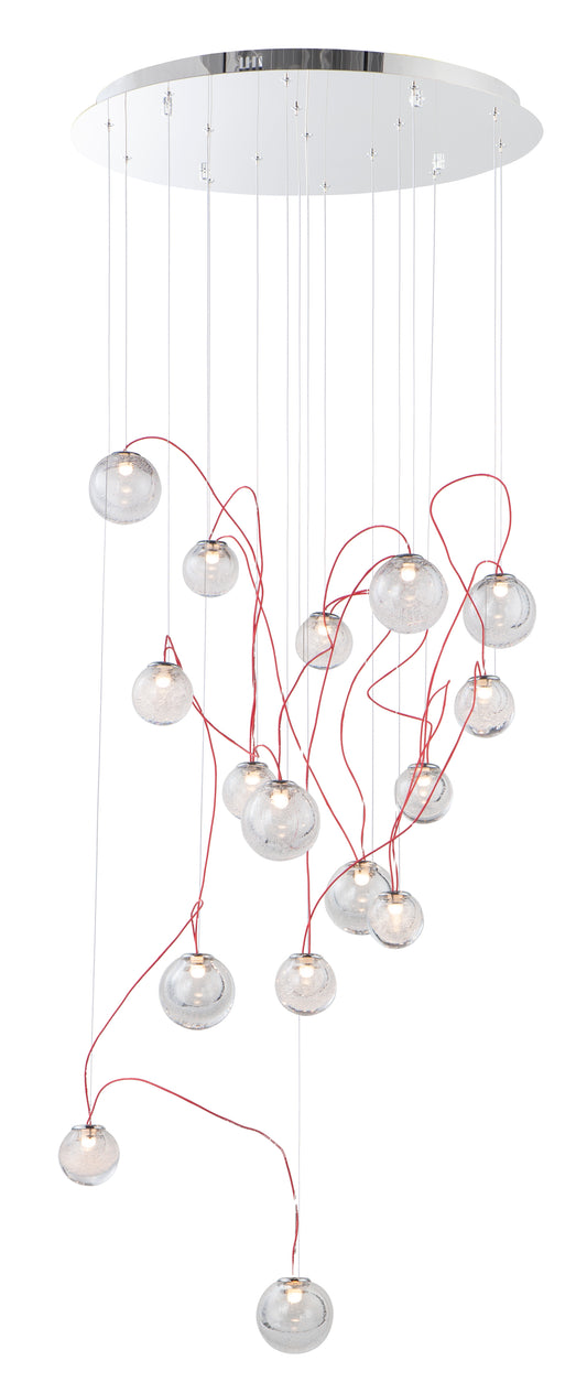 Bobble 16-Light LED Pendant Polished Chrome by ET2