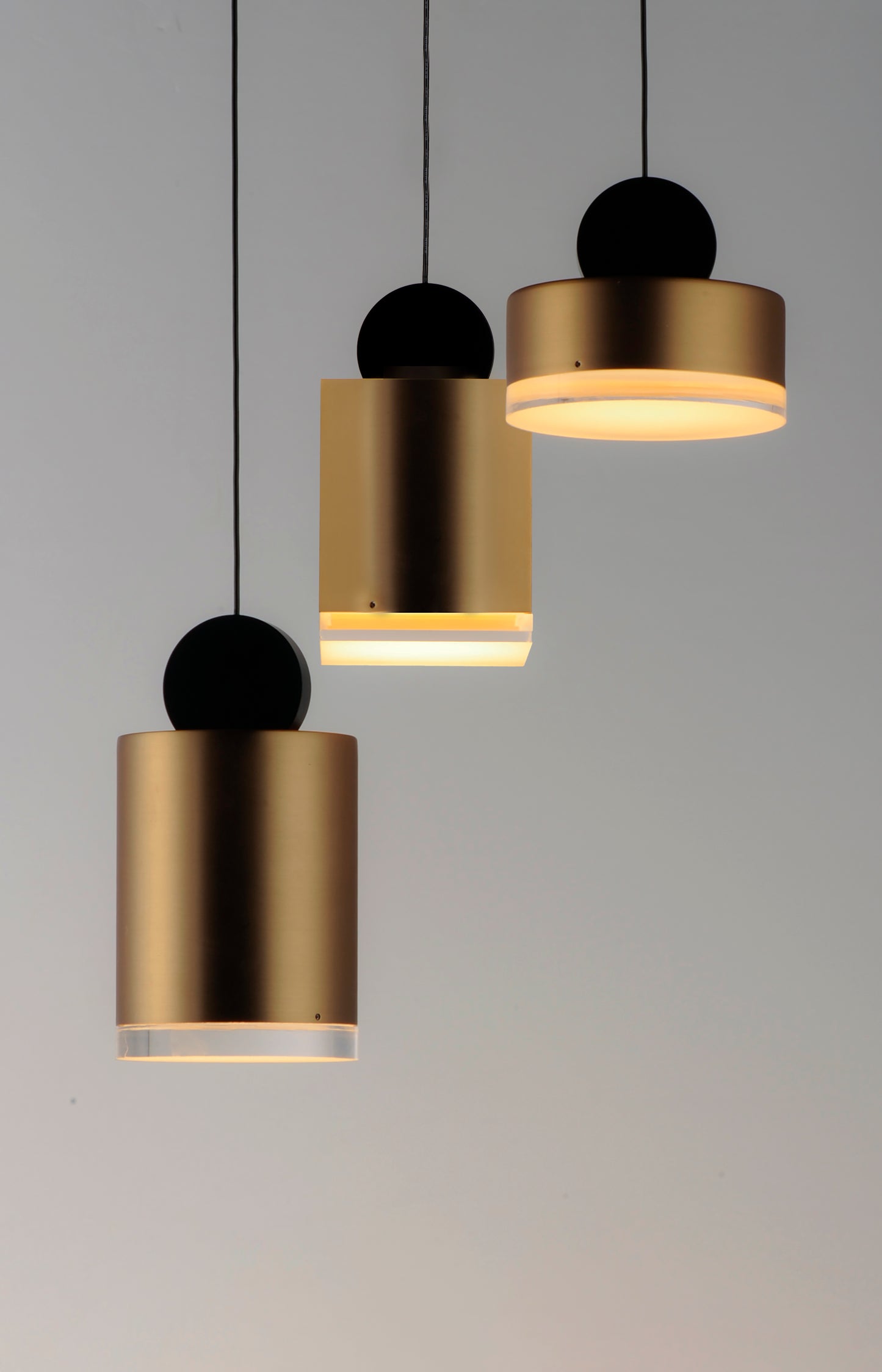 Nob 3-Light LED Pendant Black/Gold by ET2