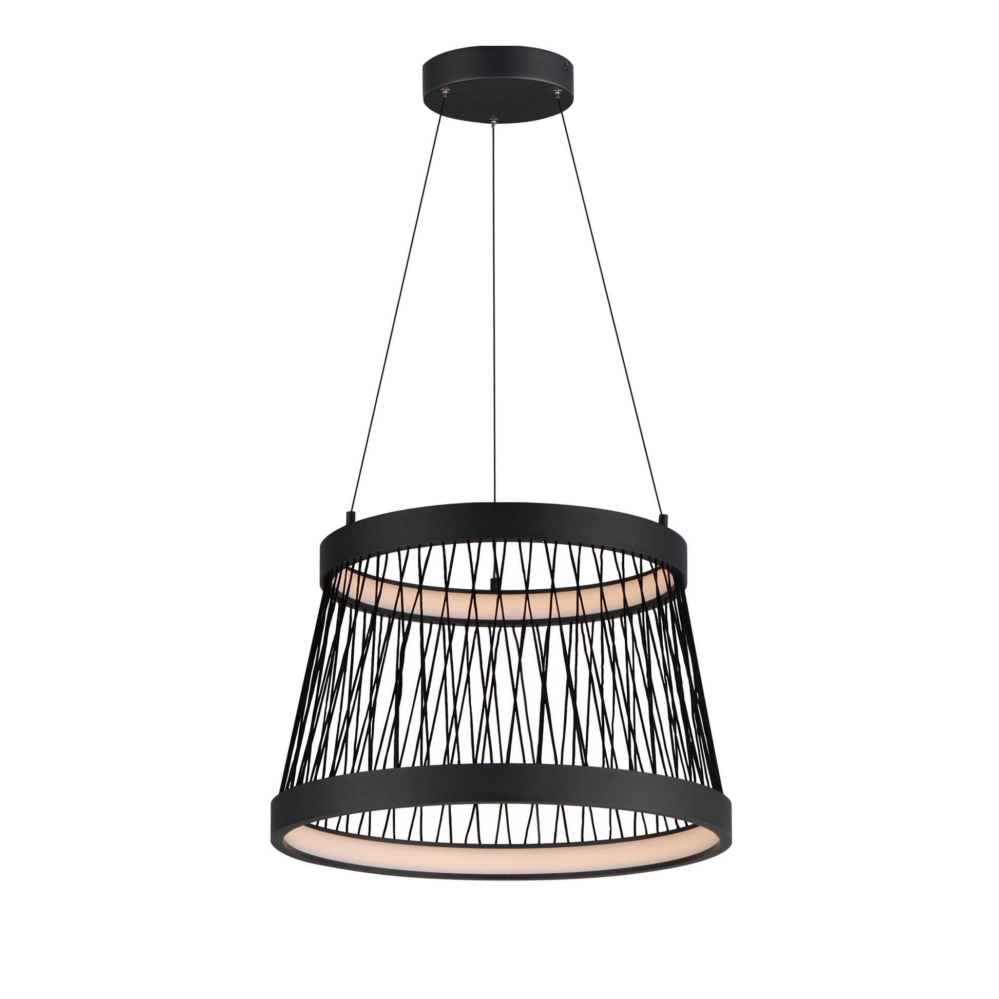 Loom 20" LED Pendant Black by ET2