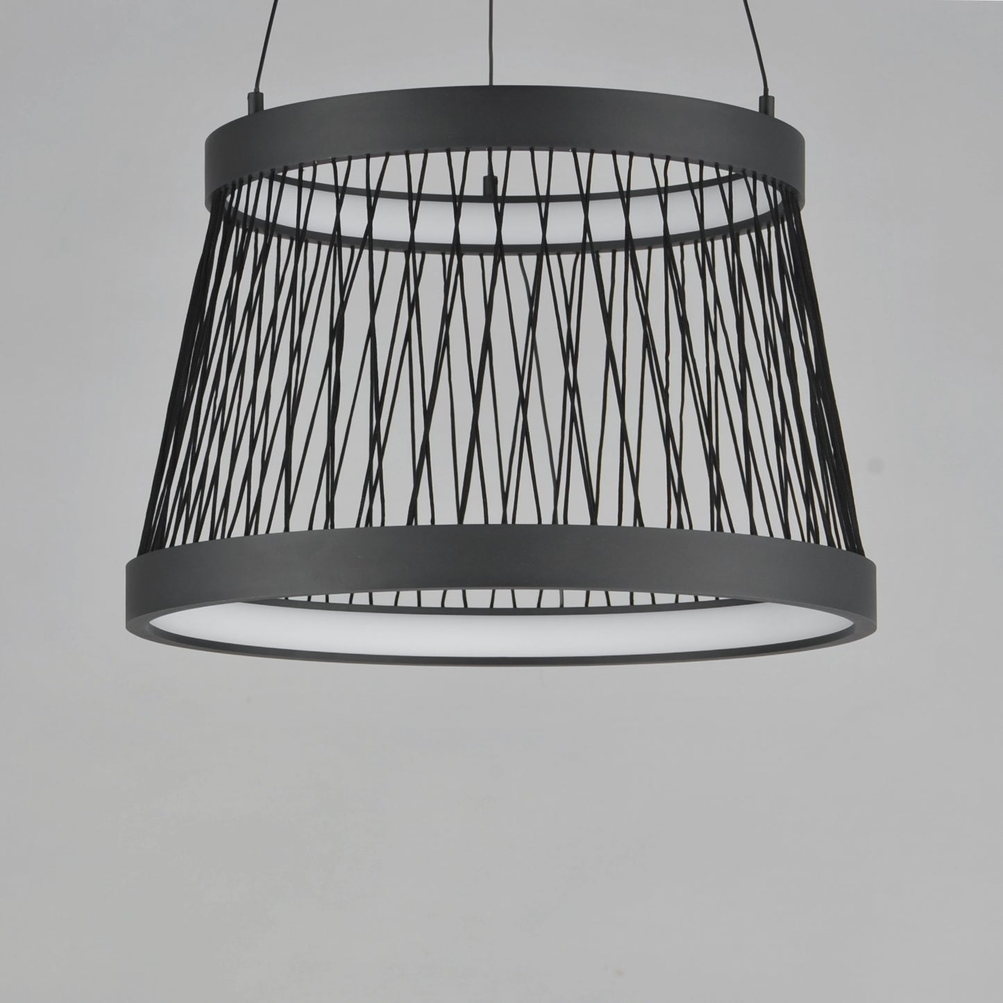 Loom 20" LED Pendant Black by ET2