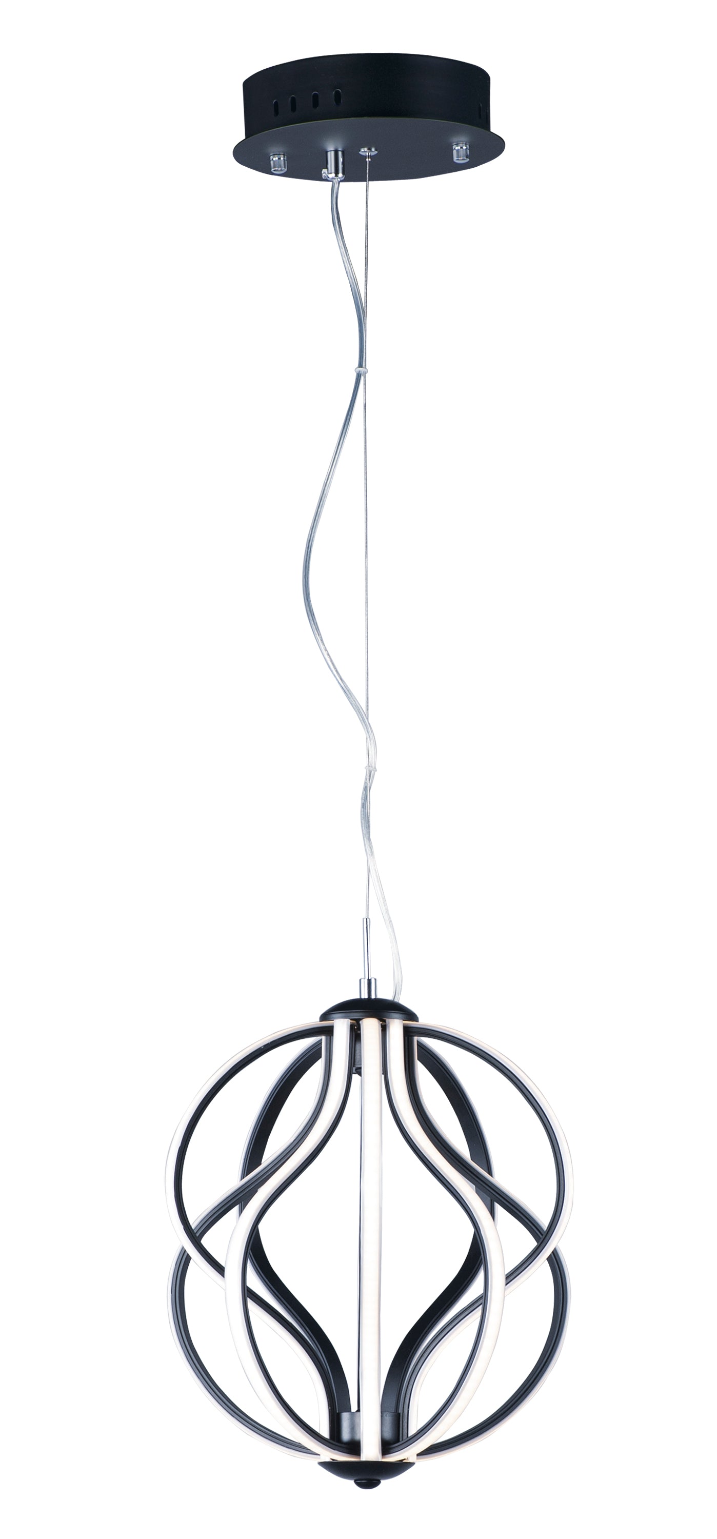 Aura 12" LED Pendant Black by ET2