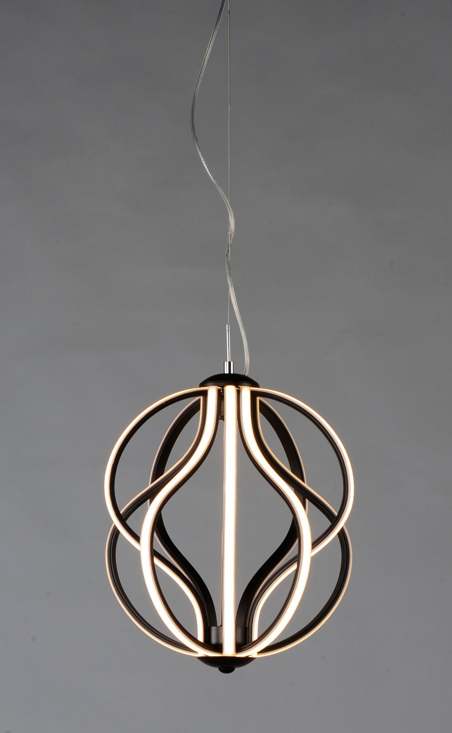 Aura 12" LED Pendant Black by ET2