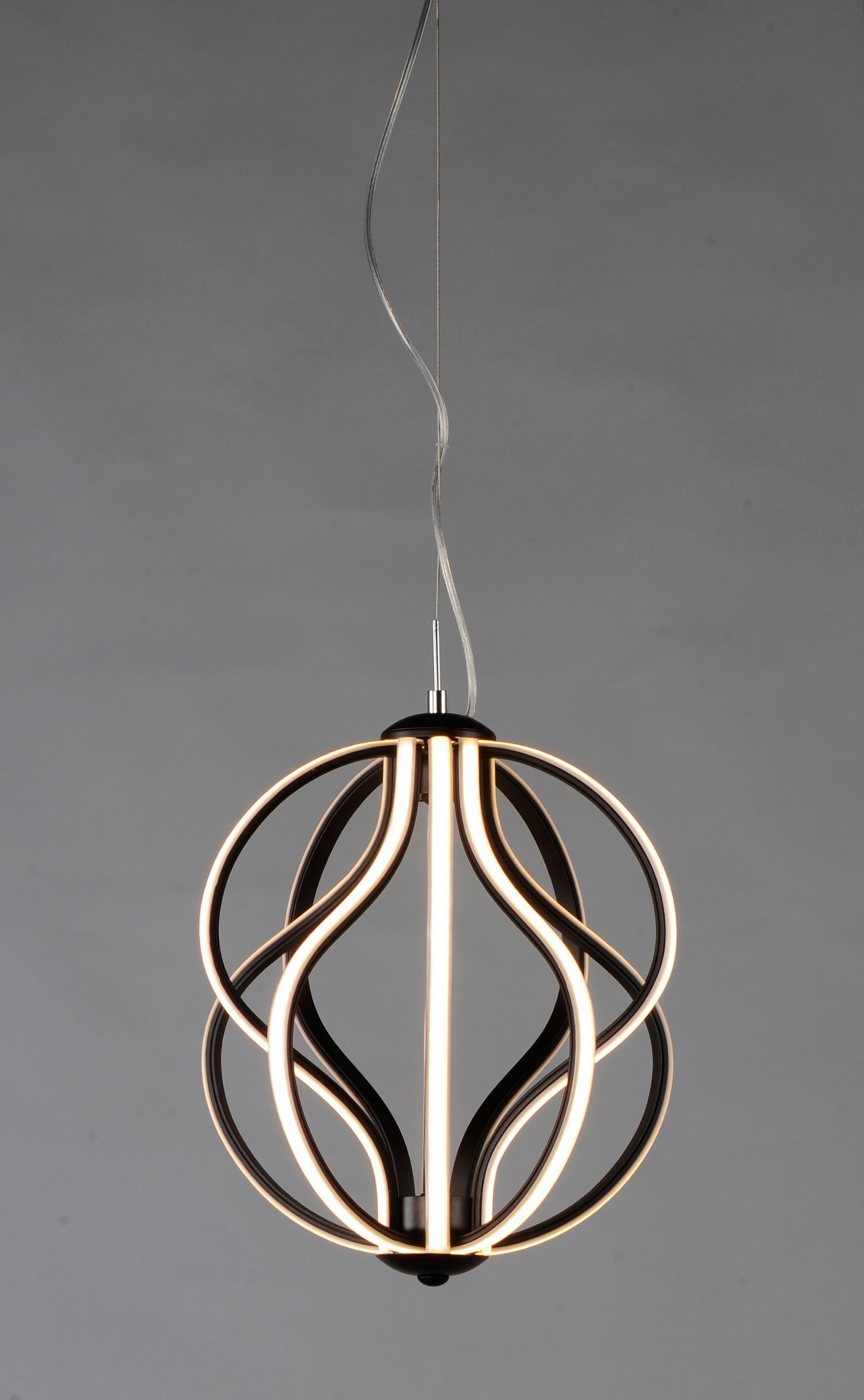 Aura 12" LED Pendant Black by ET2