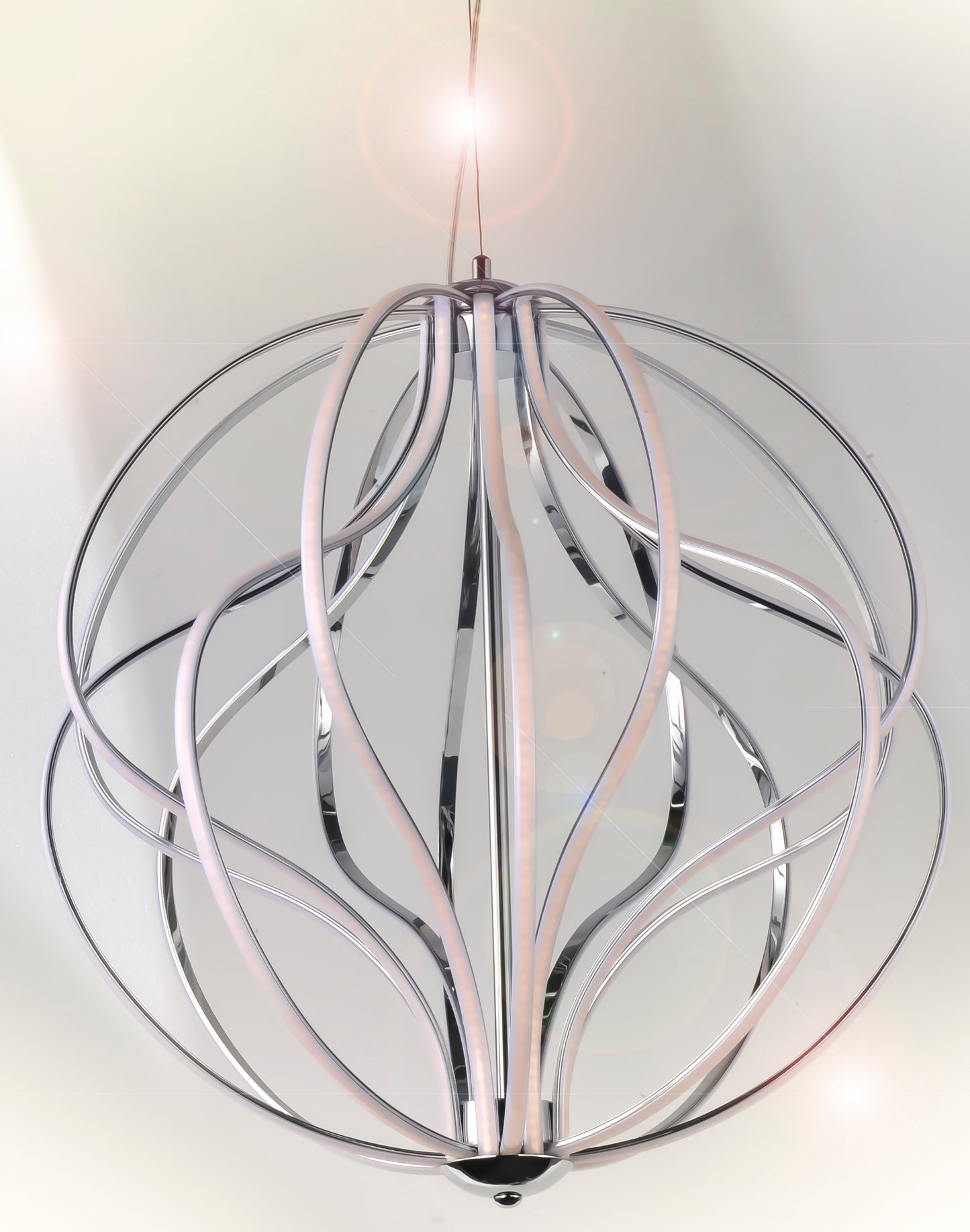 Aura 17" LED Pendant Polished Chrome by ET2