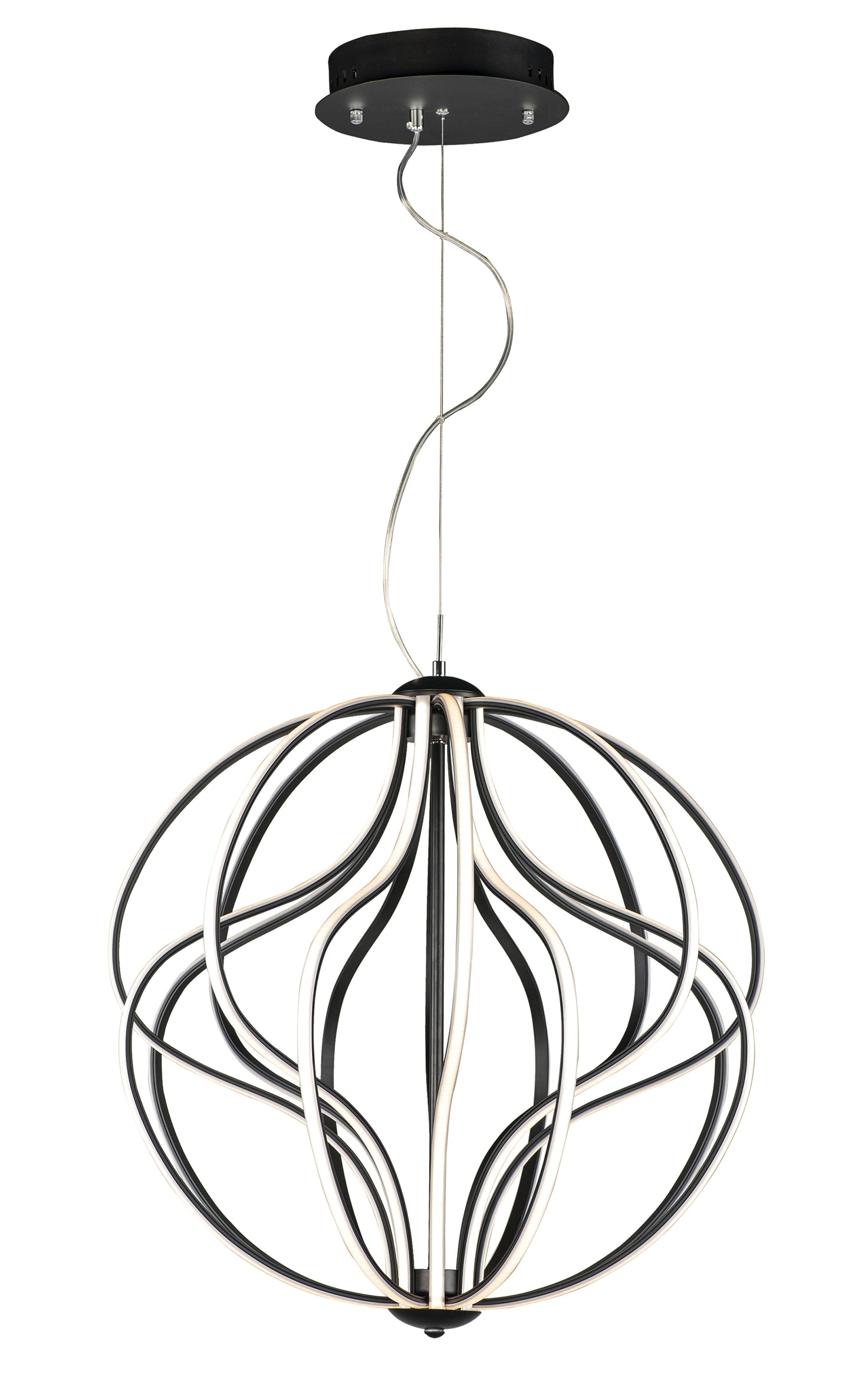 Aura 24" LED Pendant Black by ET2