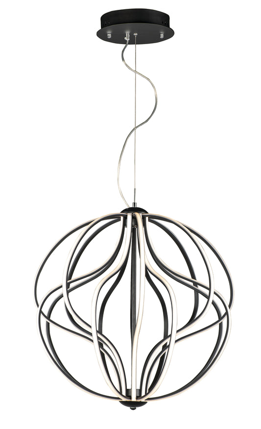 Aura 24" LED Pendant Black by ET2