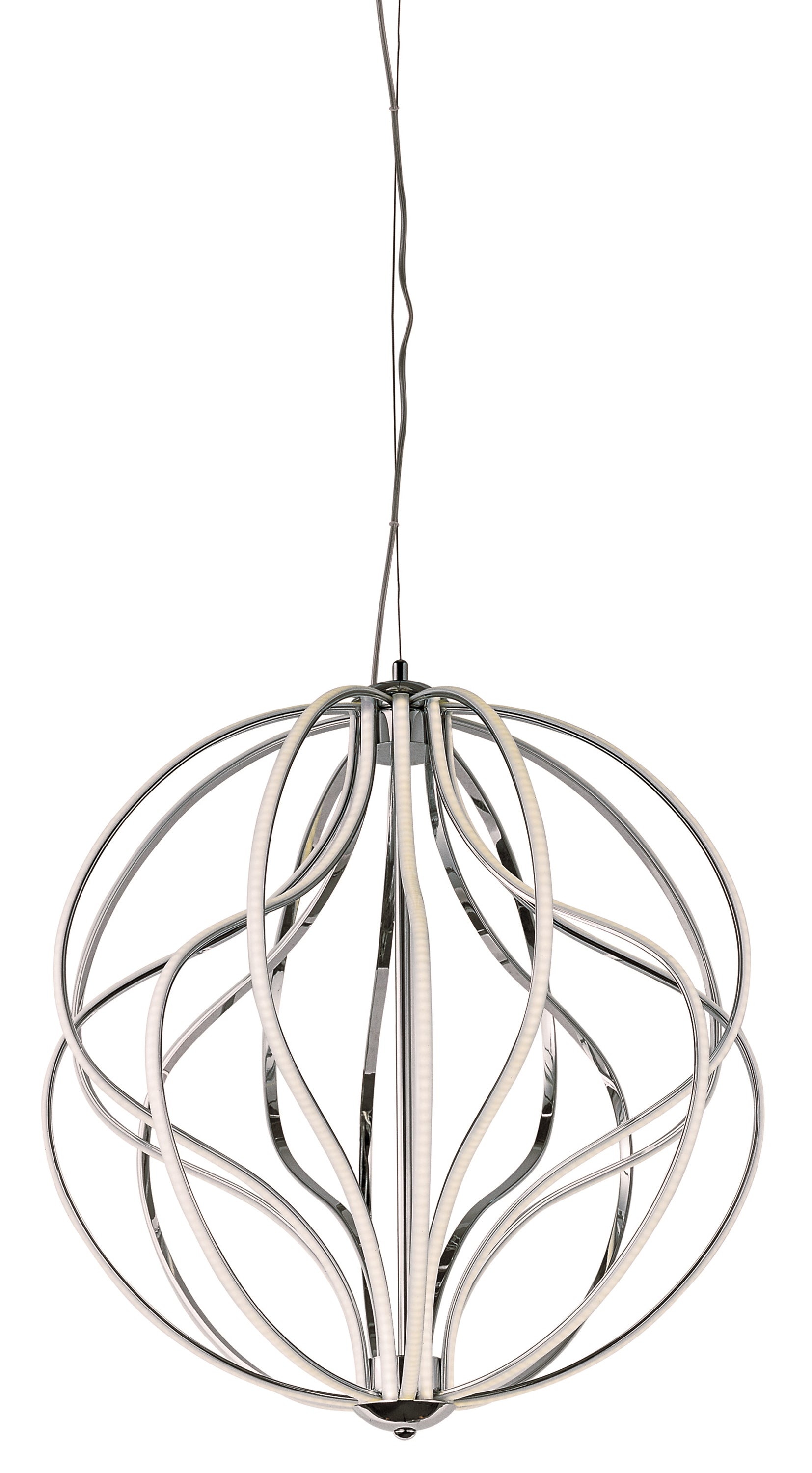 Aura 24" LED Pendant Polished Chrome by ET2