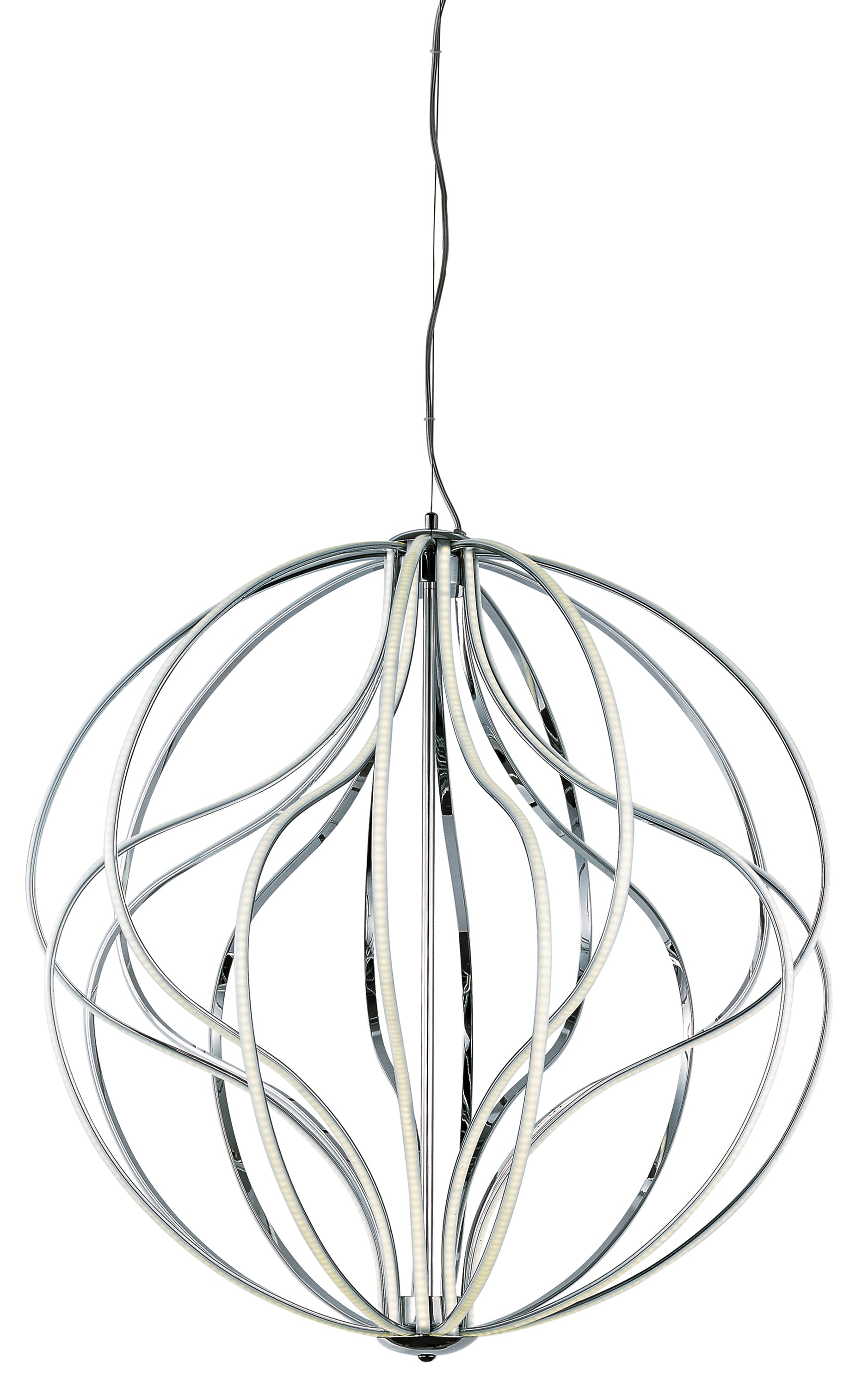 Aura 31" LED Pendant Polished Chrome by ET2