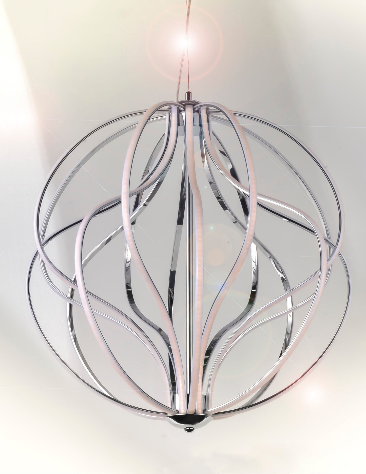 Aura 31" LED Pendant Polished Chrome by ET2