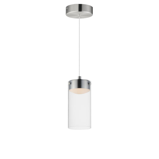 Highball Clear LED Mini Pendant Satin Nickel by ET2