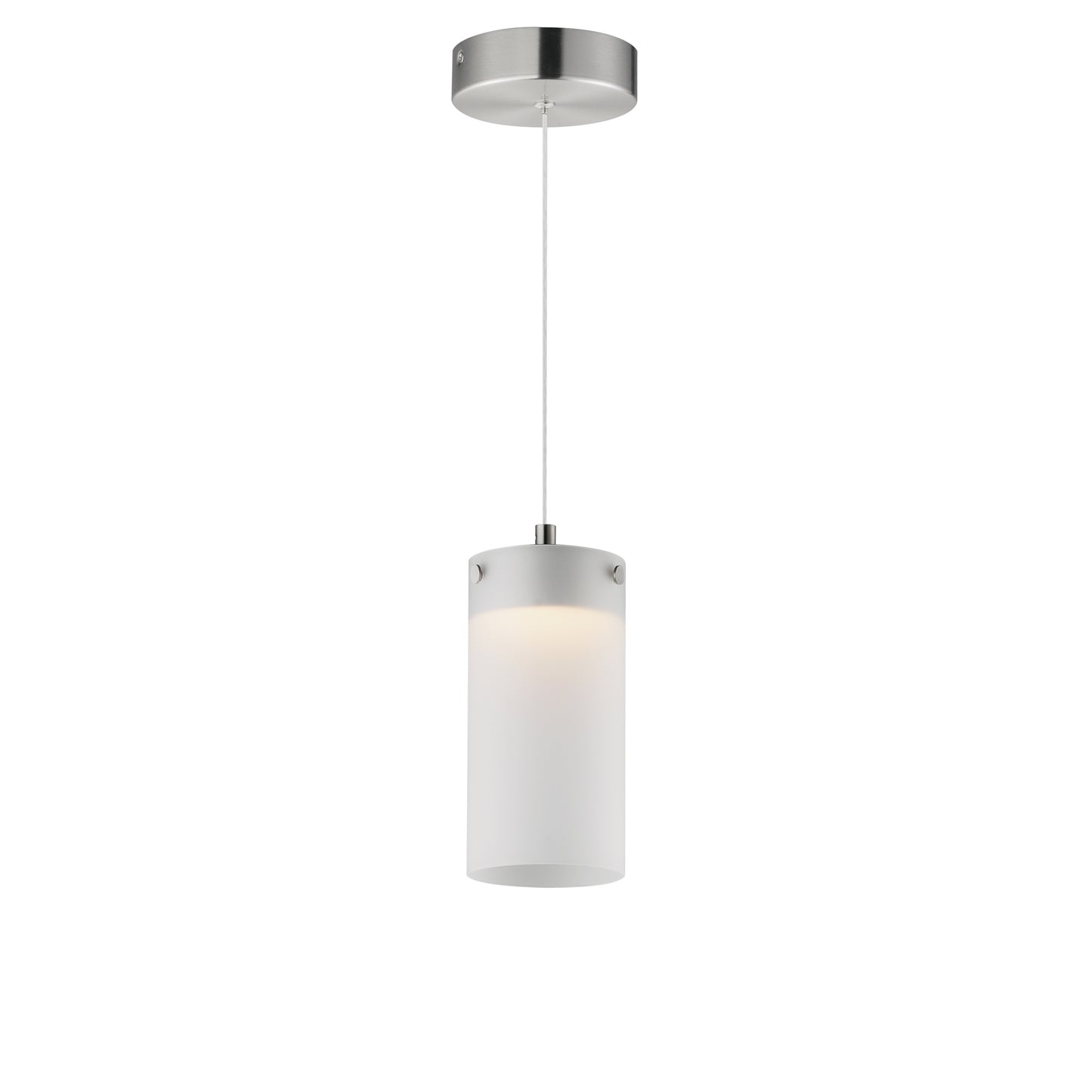 Highball Frosted LED Mini Pendant Satin Nickel by ET2